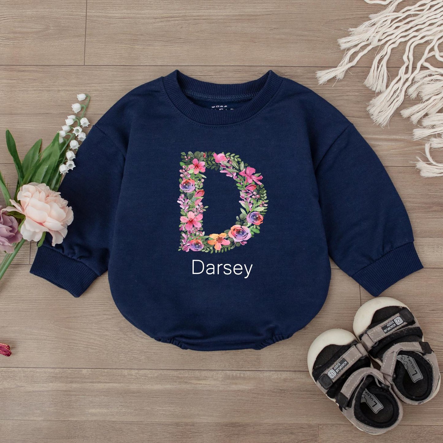 Custom Name Baby Girl Romper Personalized Outfit Shower Gift Newborn Girl Clothes Short Sleeve Bubble Outfit