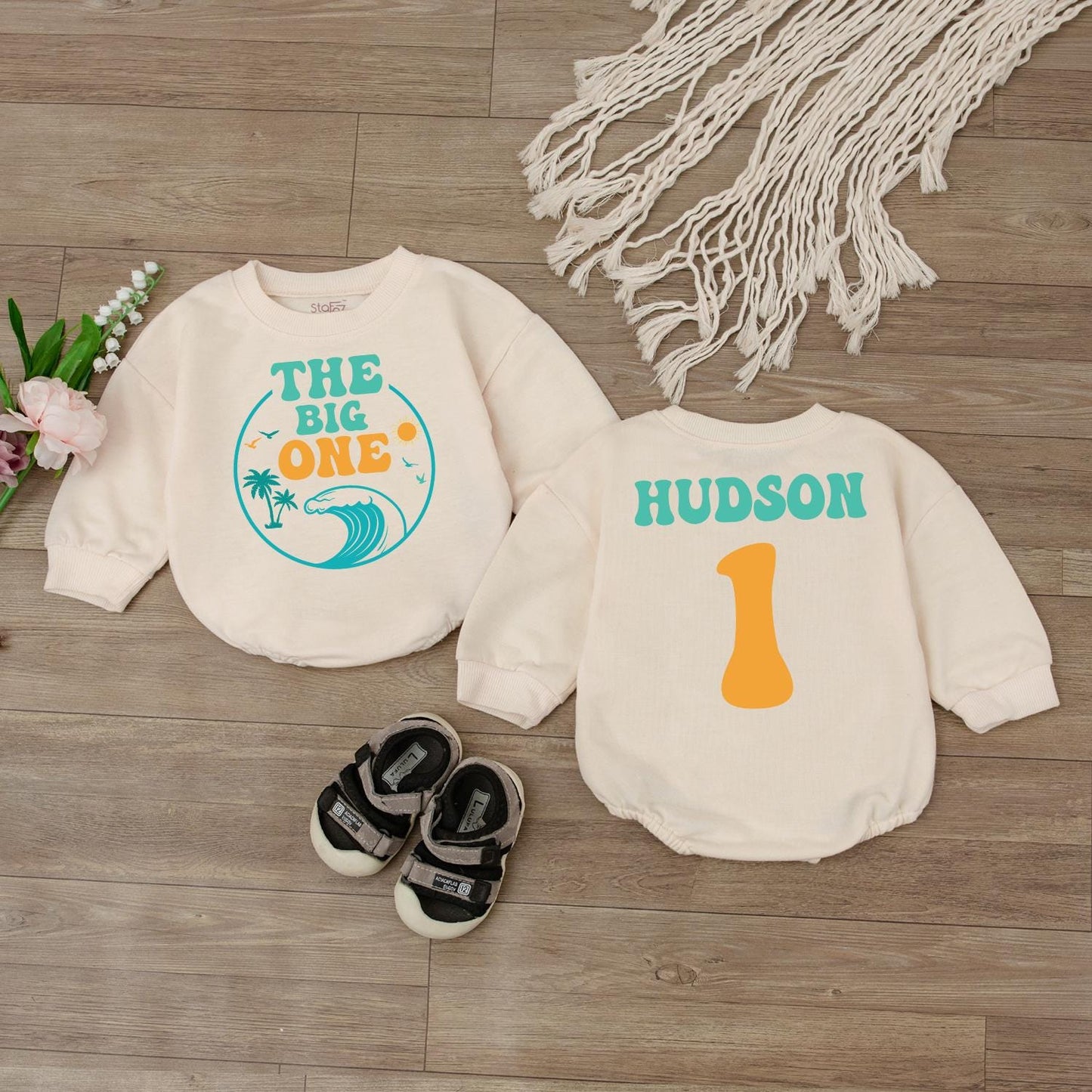 The Big One First Birthday Shirt, Newborn Bodysuit, Baby Shower Gift, Beach Van Baby Romper, Waves 1st Birthday kid Outfit, Summer clothes