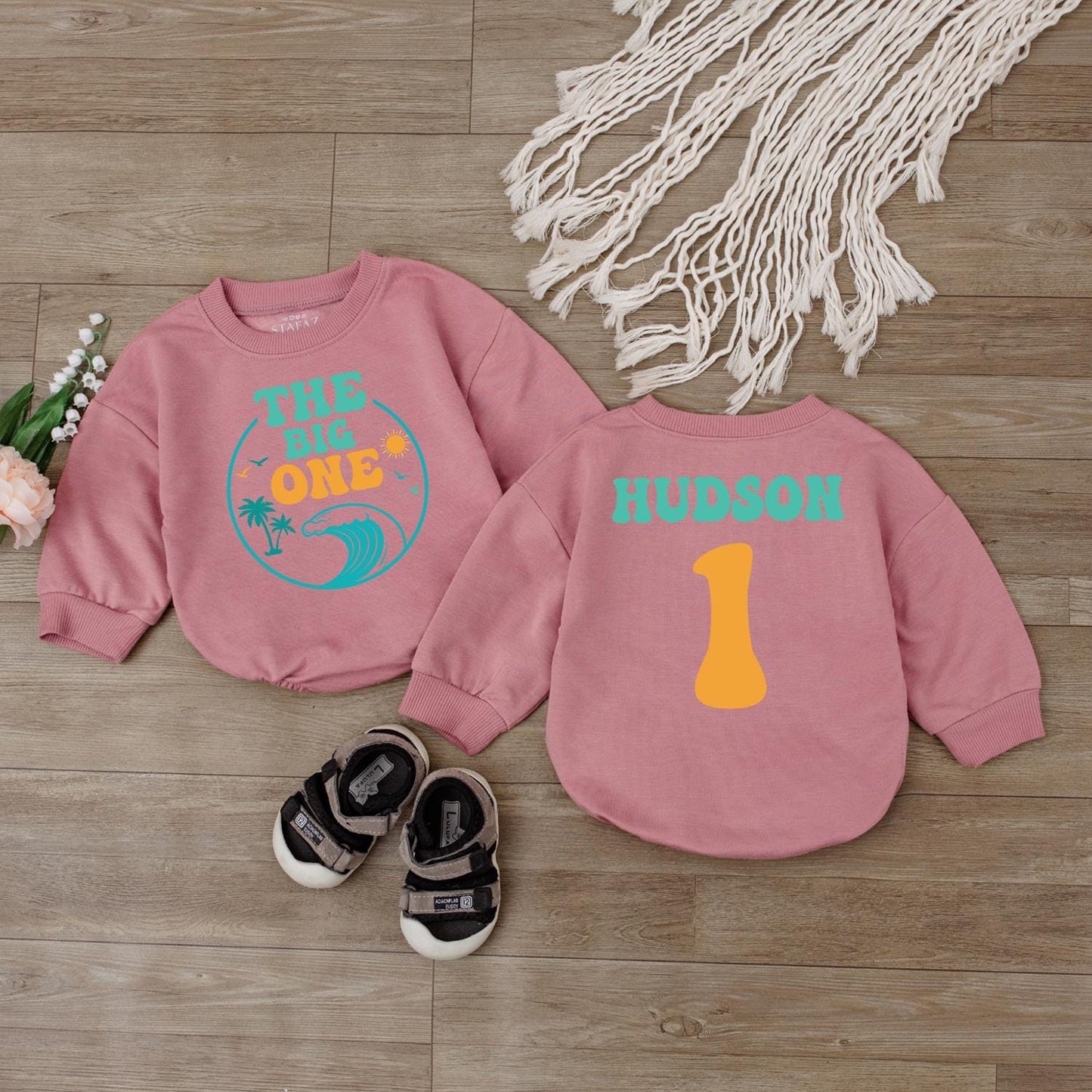 The Big One First Birthday Shirt, Newborn Bodysuit, Baby Shower Gift, Beach Van Baby Romper, Waves 1st Birthday kid Outfit, Summer clothes