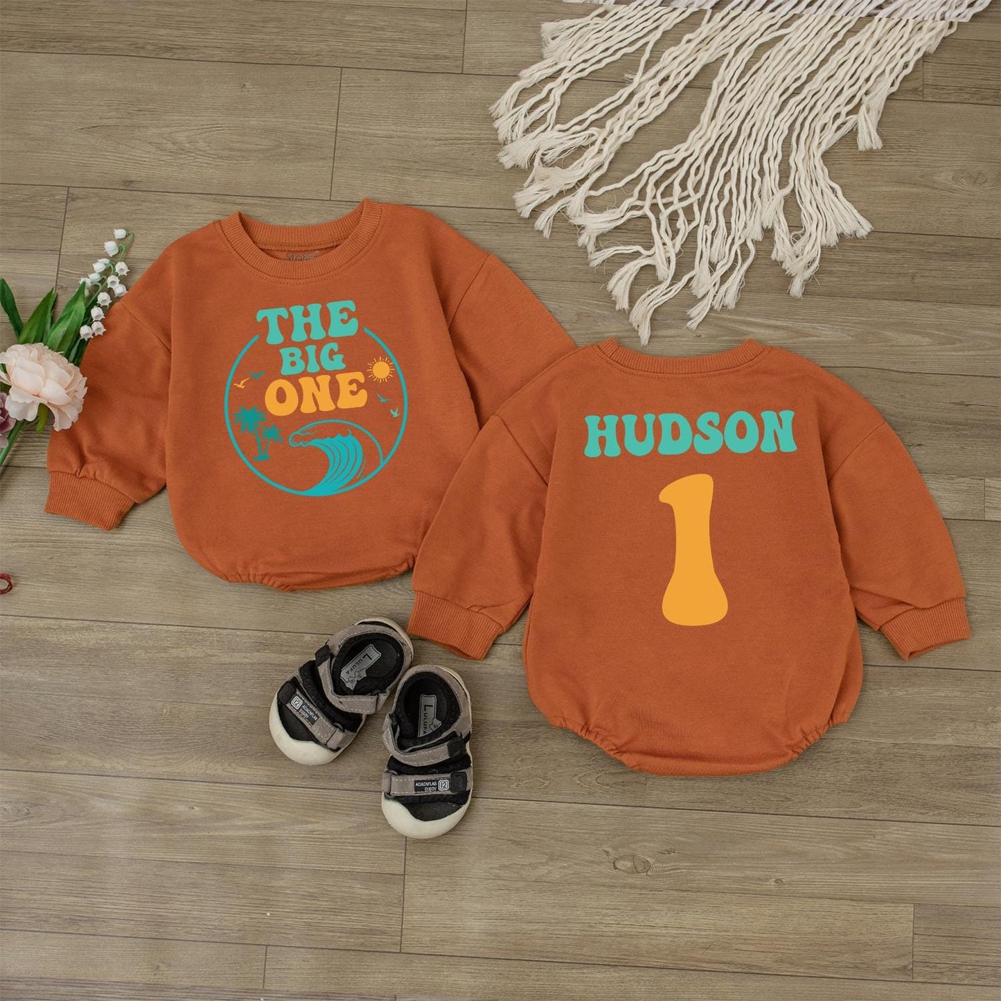 The Big One First Birthday Shirt, Newborn Bodysuit, Baby Shower Gift, Beach Van Baby Romper, Waves 1st Birthday kid Outfit, Summer clothes