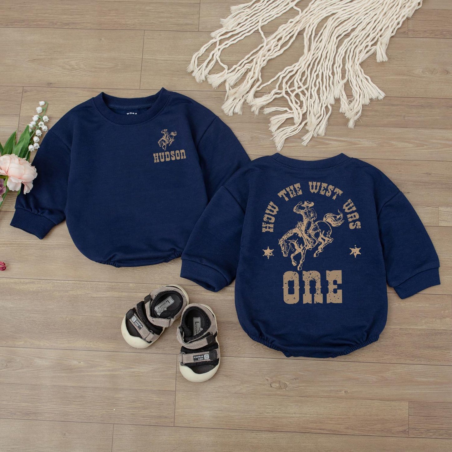 How the West Was One Cowboy Baby Bodysuit Personalized My First Rodeo Outfit 1st Birthday Western Kid Shirt Cotton Comfortable