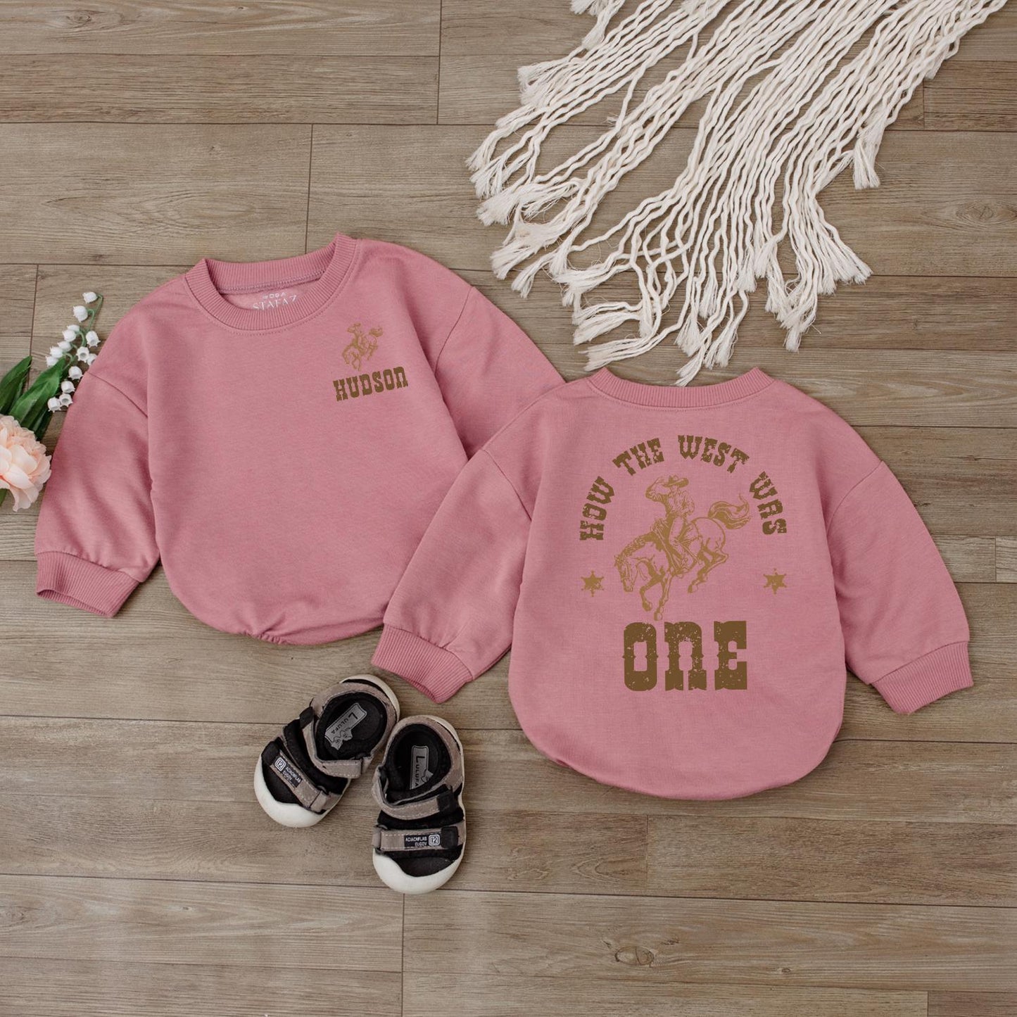 How the West Was One Cowboy Baby Bodysuit Personalized My First Rodeo Outfit 1st Birthday Western Kid Shirt Cotton Comfortable