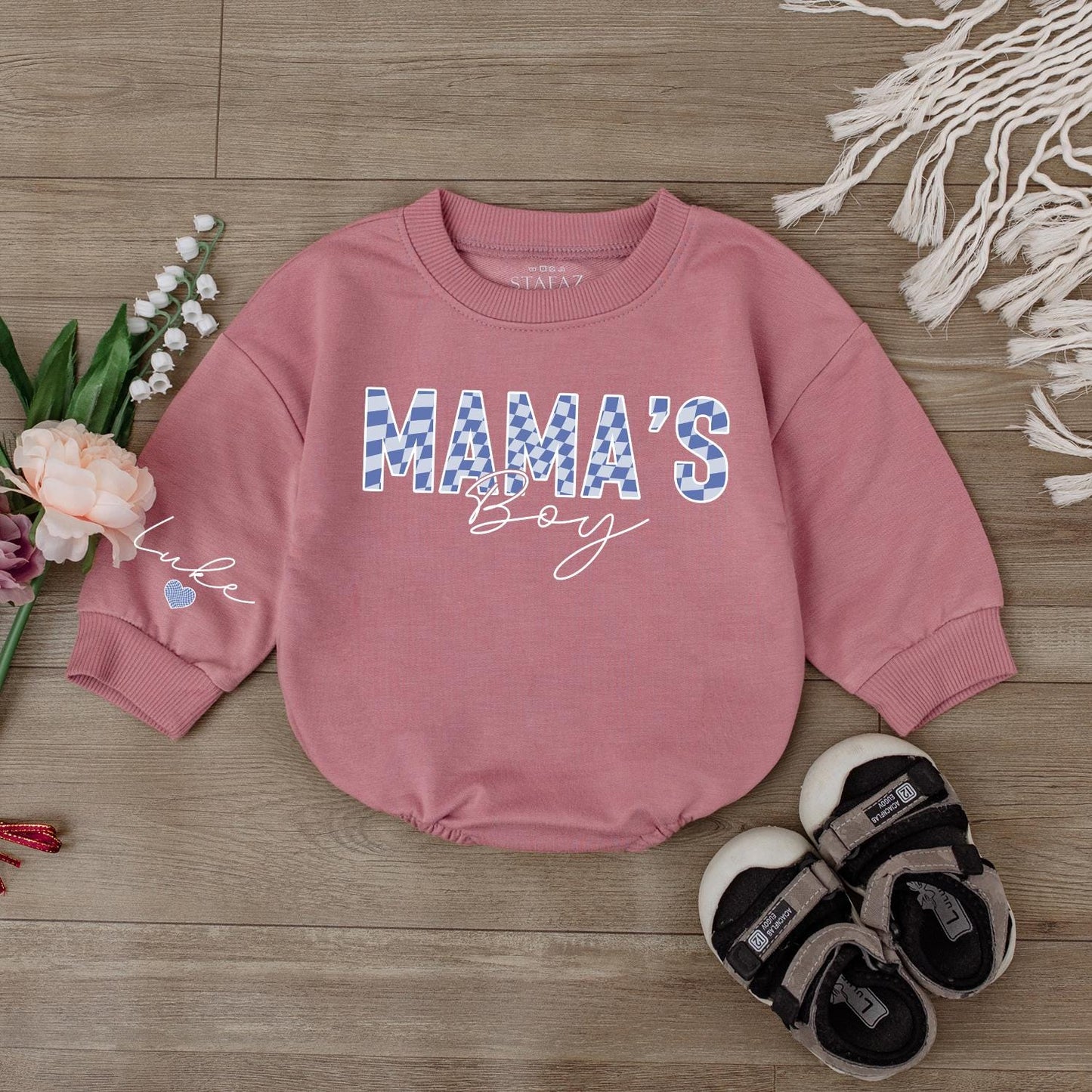 Mama's Boy Bubble Romper Long Sleeve, Mama's Boy Shirt, Baby Boy Outfit, Gift For Baby Boy, Baby Boy Clothes,Mothers Day,Coming Home Outfit