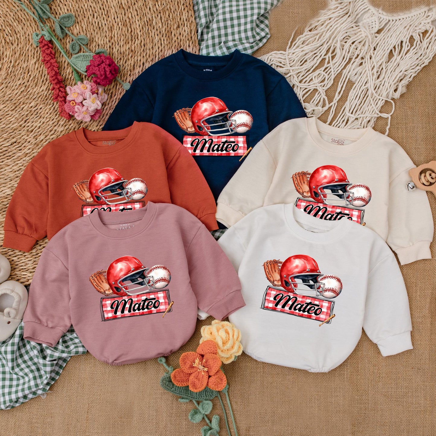 Personalized Baseball Baby Romper Custom Name Game Day Bodysuit for Baby Boy Baseball Shower Gift