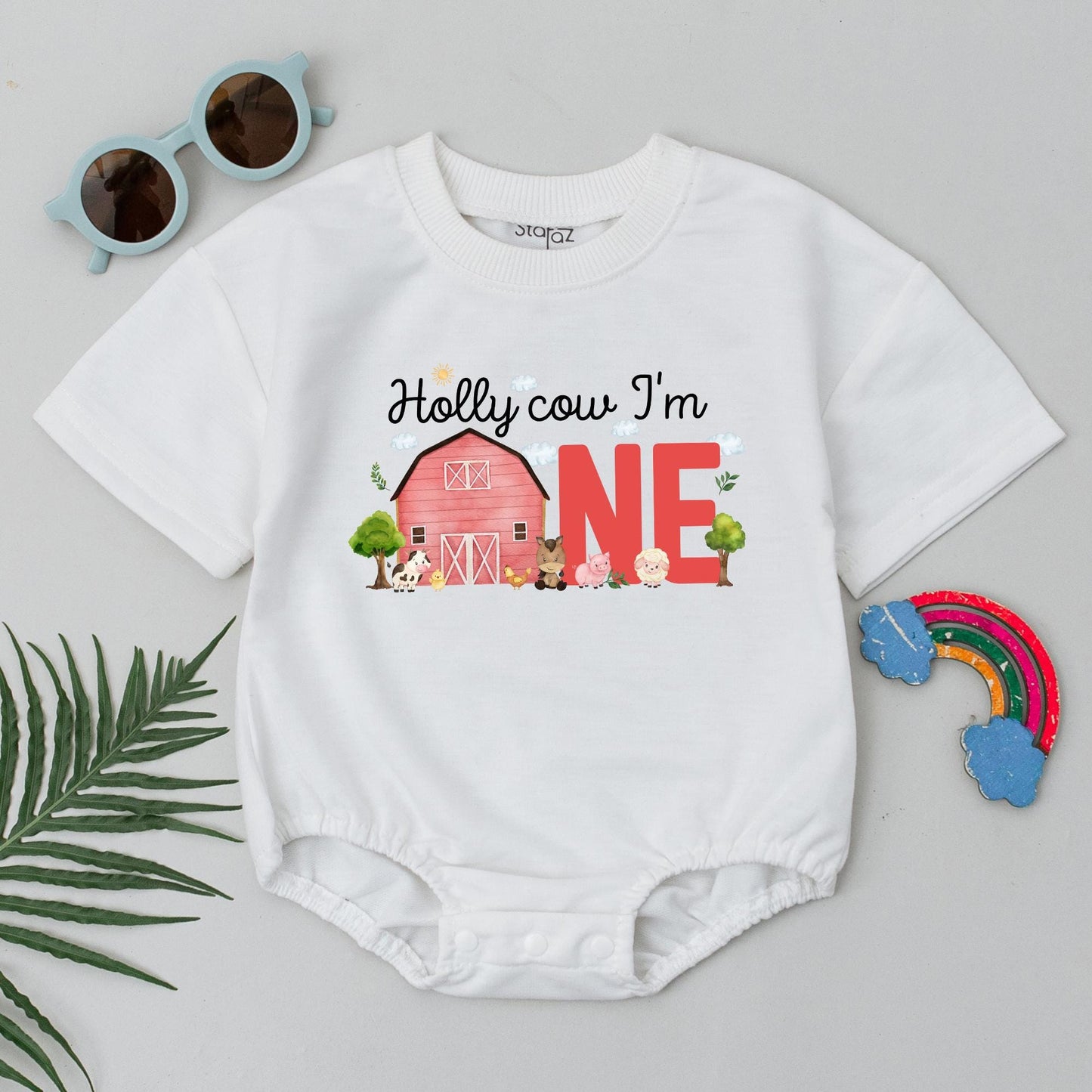 Farm Birthday Family T-Shirt: Personalized Barnyard 1st Birthday Tee, Cow Theme Boy & Girl Shirts, Boho Farm Animals