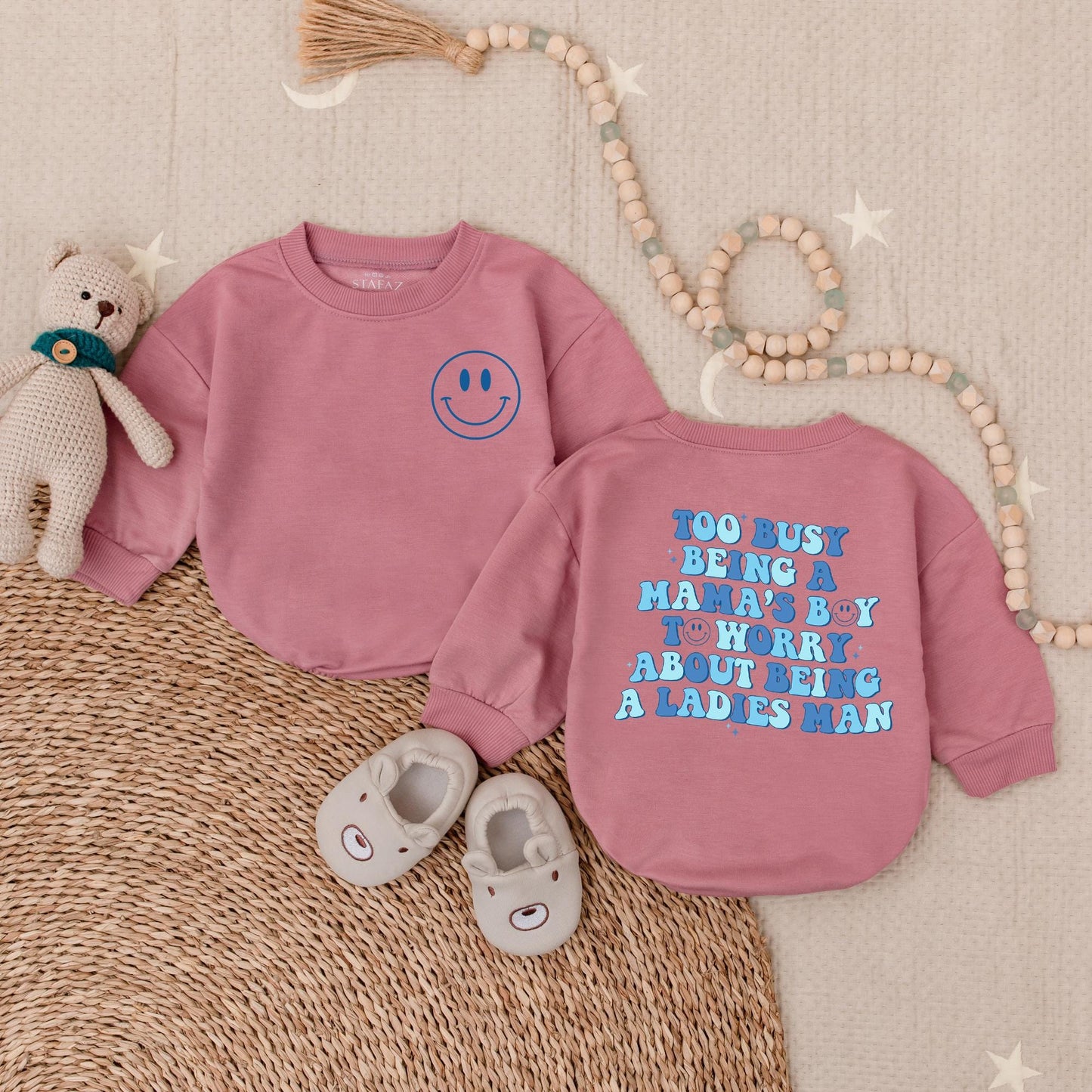 Mama's Boy Baby Romper Sweet Mom's Boy Outfit Baby Shower Gift for Son Pregnancy Announcement Baby Boy Clothes Comfortable Cotton