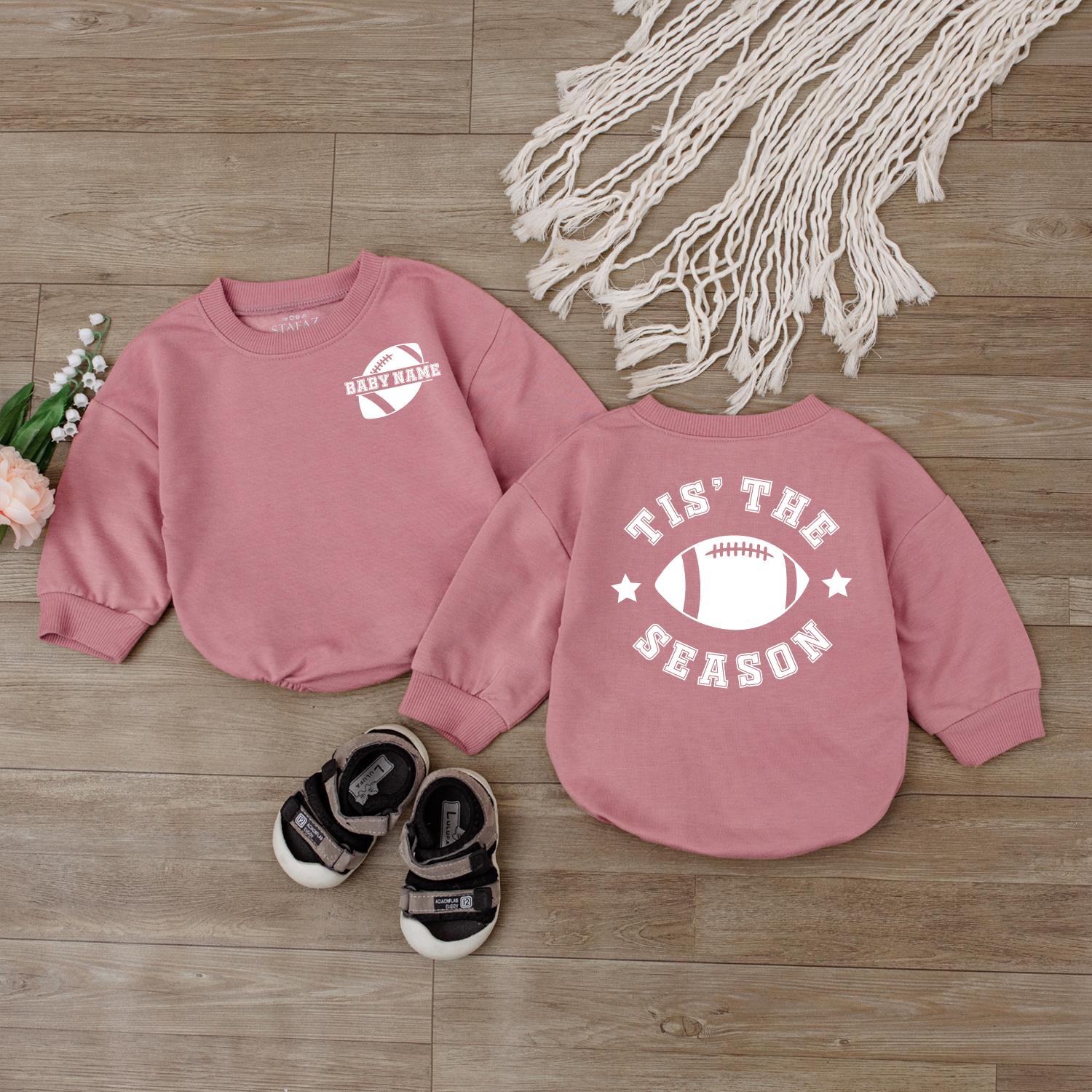 Custom Football Baby Romper Personalized Name & Number Gameday Bodysuit Perfect for Little Fan's Game Day Outfit Baby Shower Gift