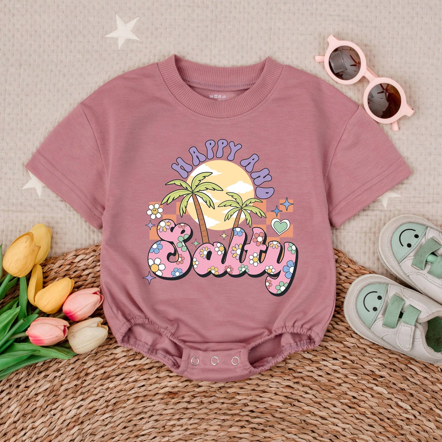 Summer Beach Baby Girl Bubble Romper Hawaiian Vacation Outfit Natural Cotton Comfortable Baby Summer Clothes For Girls