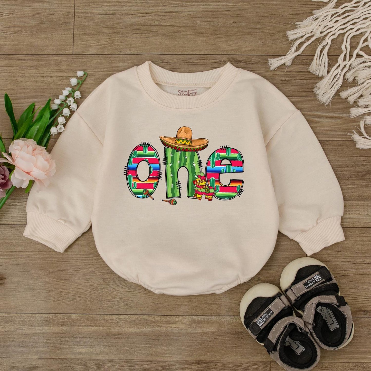 Fiesta 1st Birthday Baby Romper | Uno Fiesta Outfit for Toddler Girl | Cinco de Mayo Party Shirt | Baby Shower Gift