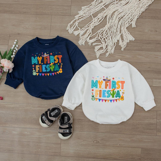 My First Fiesta Birthday Romper Baby Girl Outfit, Uno Cinco de Mayo Party Clothes, Custom Toddler Birthday Shirt, Mexican Fiesta Gift