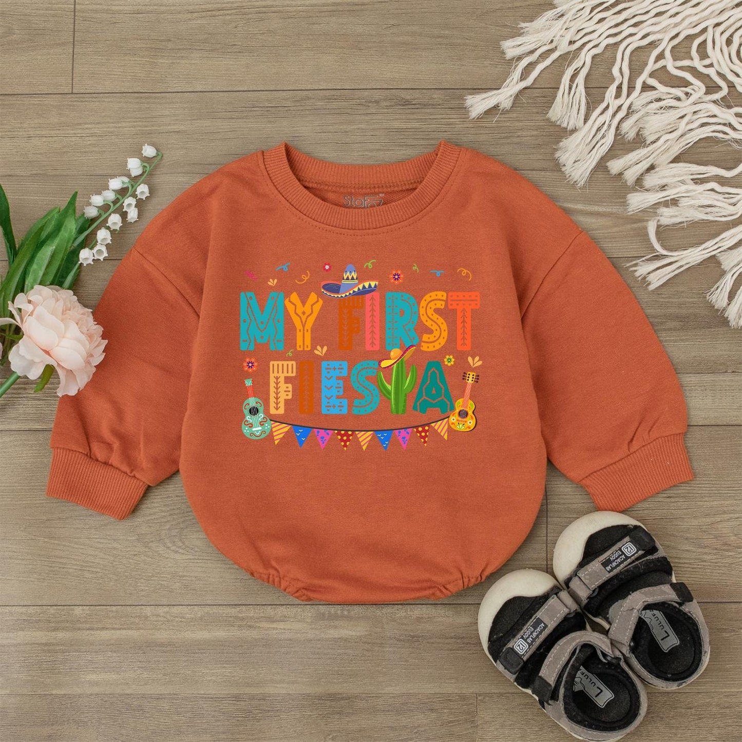 My First Fiesta Birthday Romper Baby Girl Outfit, Uno Cinco de Mayo Party Clothes, Custom Toddler Birthday Shirt, Mexican Fiesta Gift
