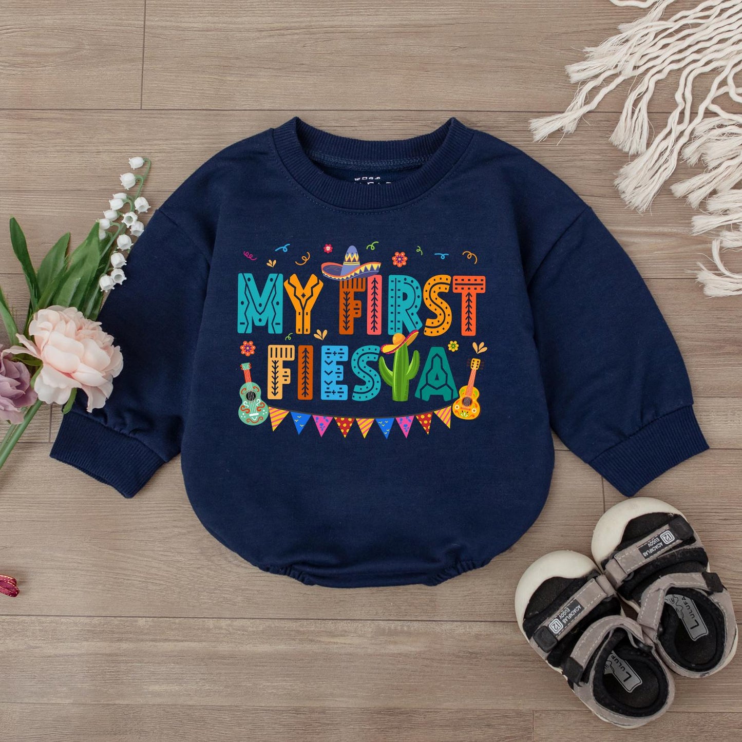 My First Fiesta Birthday Romper Baby Girl Outfit, Uno Cinco de Mayo Party Clothes, Custom Toddler Birthday Shirt, Mexican Fiesta Gift