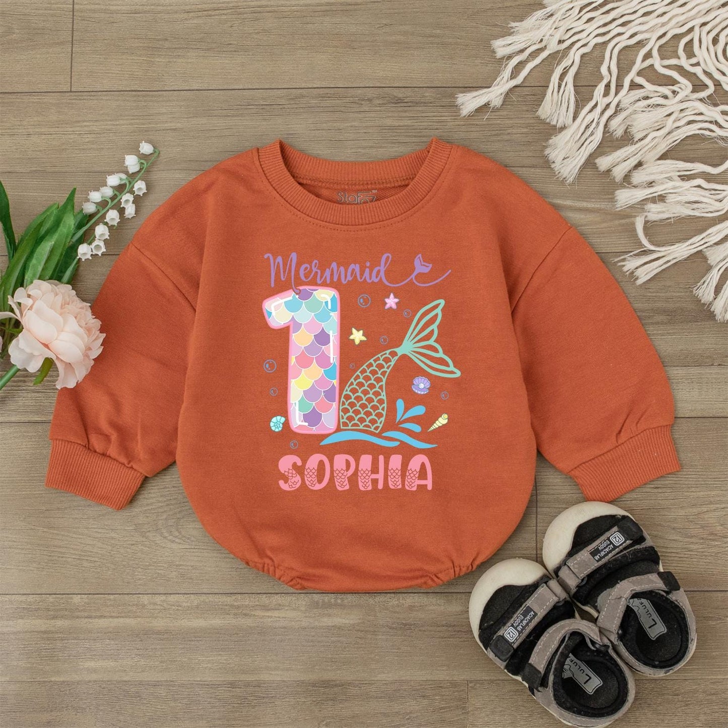 Custom Mermaid 1st Birthday Romper for Baby Girl | Personalized Mermaid Party Outfit | This Mermaid is One Bodysuit