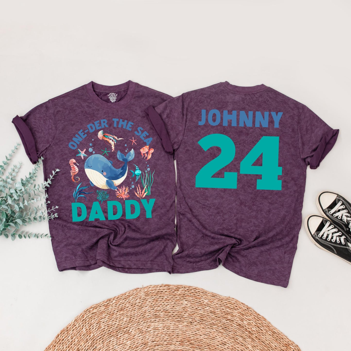 Oneder The Sea Boy 1st Birthday Shirt - Whale Ocean Animals Outfit