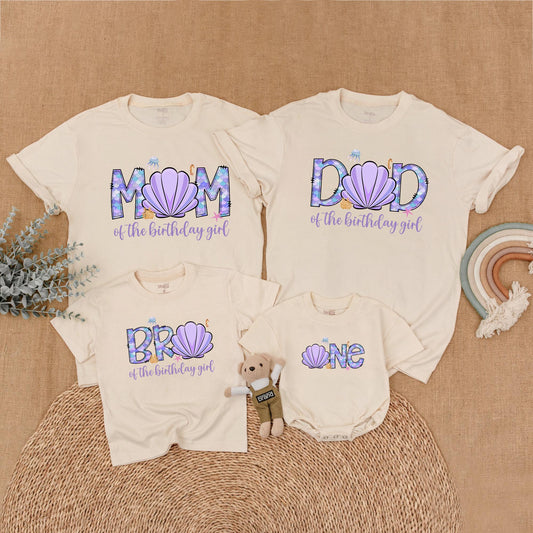 Mermaid First Birthday Matching Family Celebration Shirts for Girls Oneder Under the Sea Party Outfit Soft Cotton Keepsake Gift