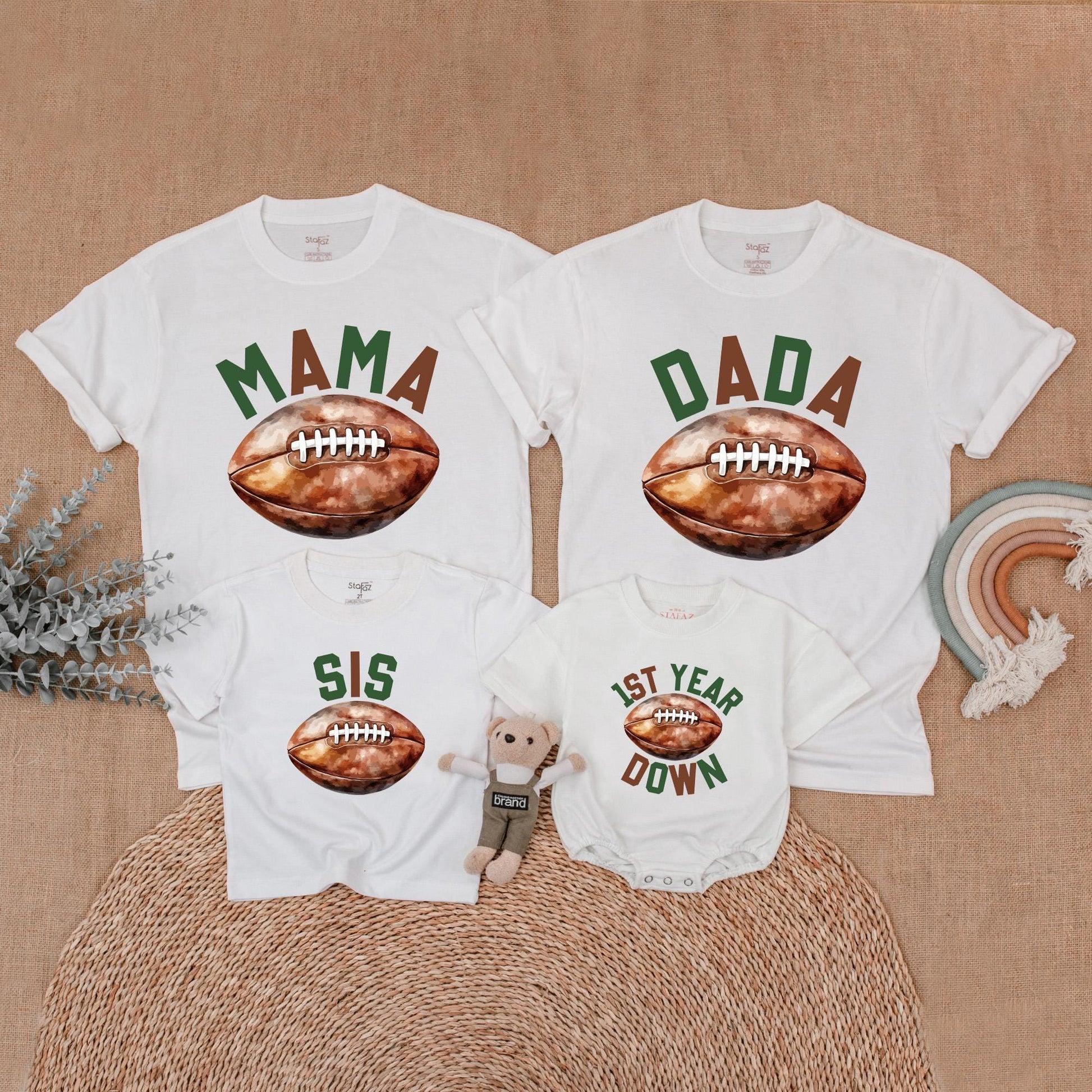 Football 1st Birthday Family Matching Shirt First Birthday Boy Outfit Mommy and Me Custom