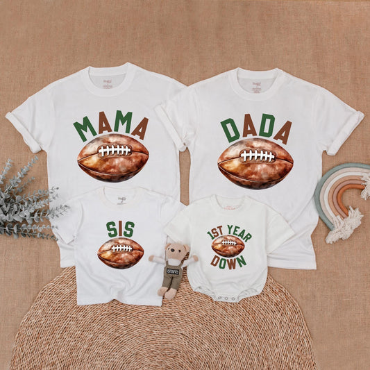 Football 1st Birthday Family Matching Shirt First Birthday Boy Outfit Mommy and Me Custom