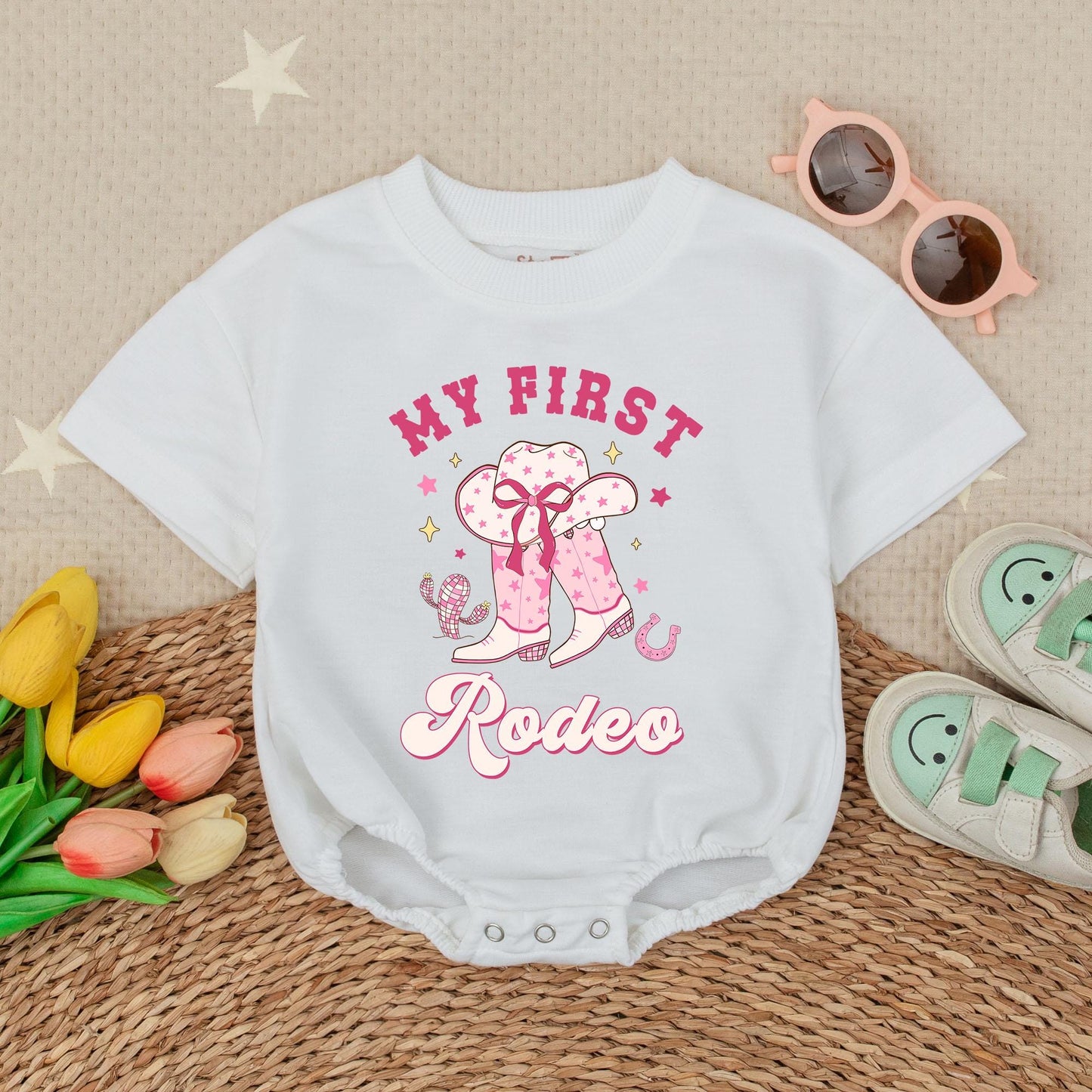 Girl's First Rodeo Birthday Romper | 1st Birthday Outfit | Highland Cowgirl Howdy Baby Girl Bodysuit (138 chars)