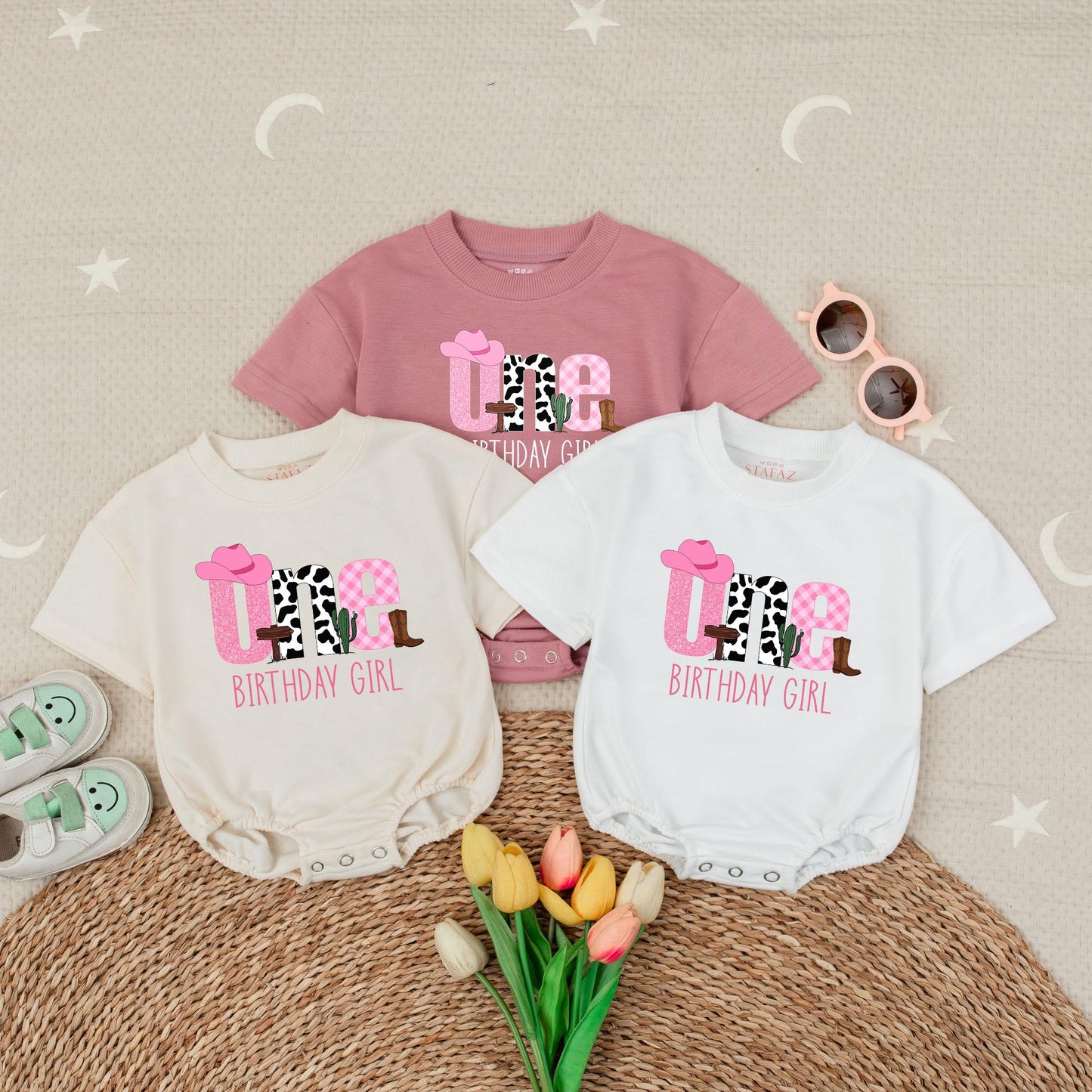 Girl My First Rodeo Birthday Romper Highland Cowgirl Howdy Outfit Baby Girl First Birthday Celebration Natural Cotton Soft Comfortable