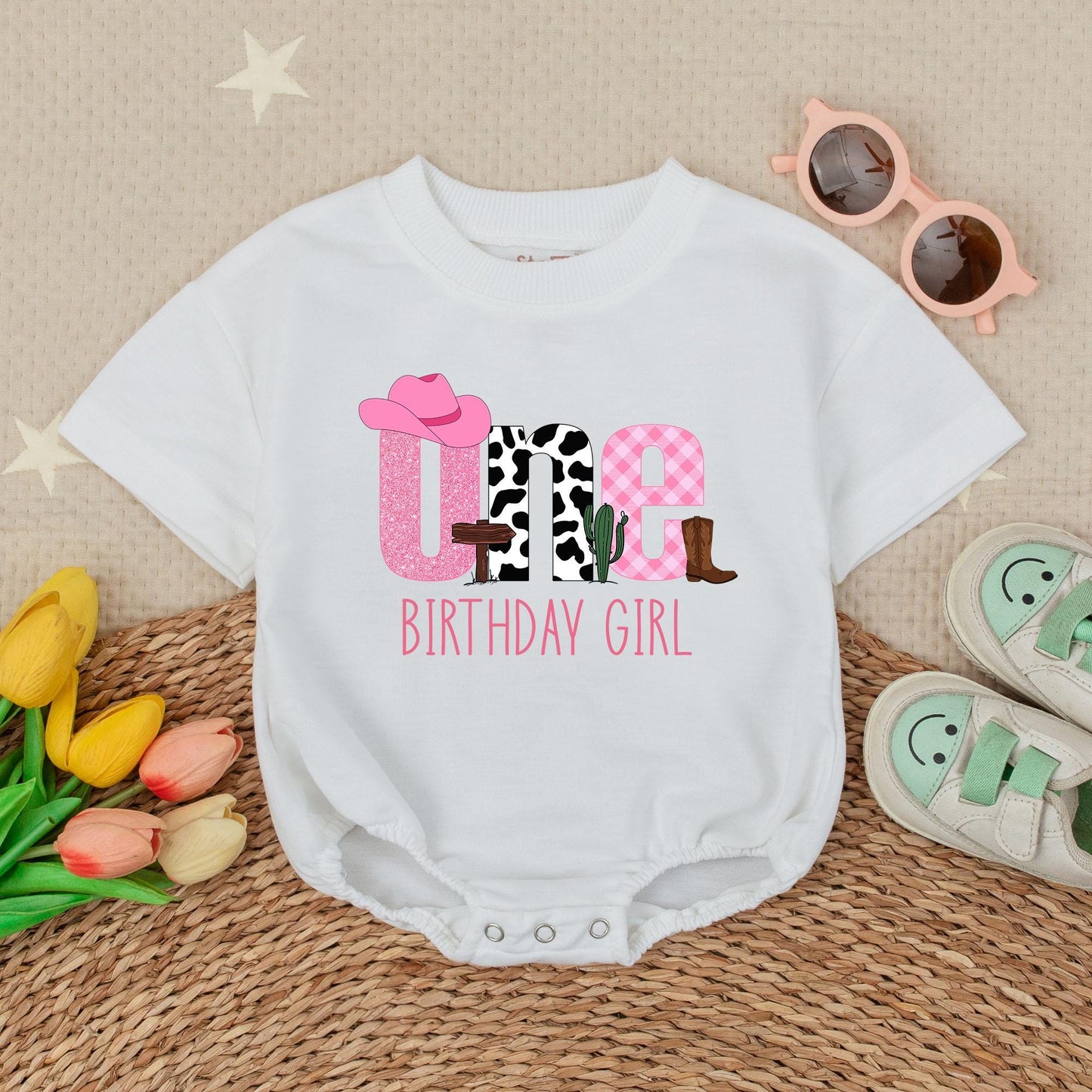 Girl My First Rodeo Birthday Romper Highland Cowgirl Howdy Outfit Baby Girl First Birthday Celebration Natural Cotton Soft Comfortable
