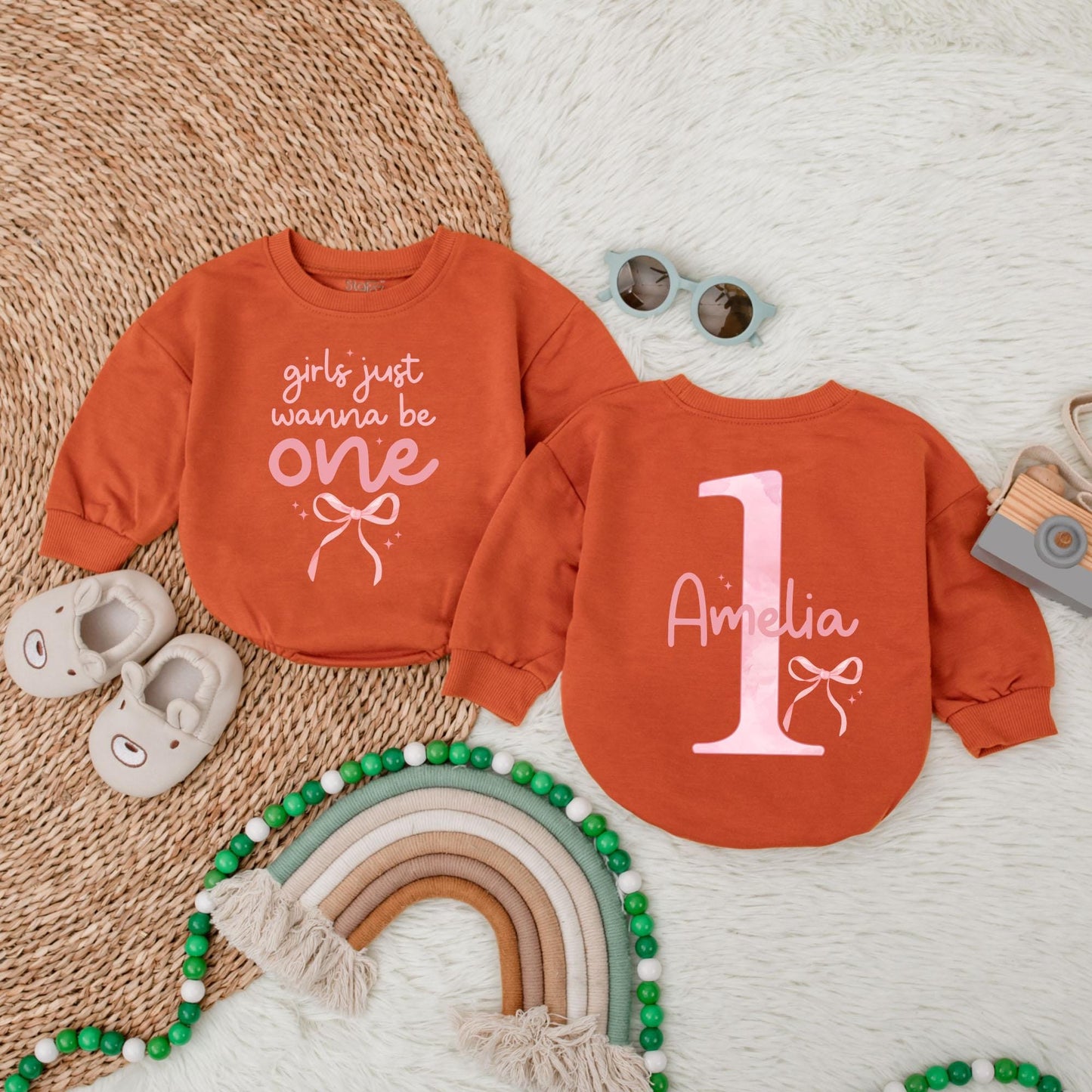 Bow First Birthday Baby Bubble Romper, Bow First Birthday Girl Bubble Romper, Personalized Birthday Gift, Gift Birthday Shirt
