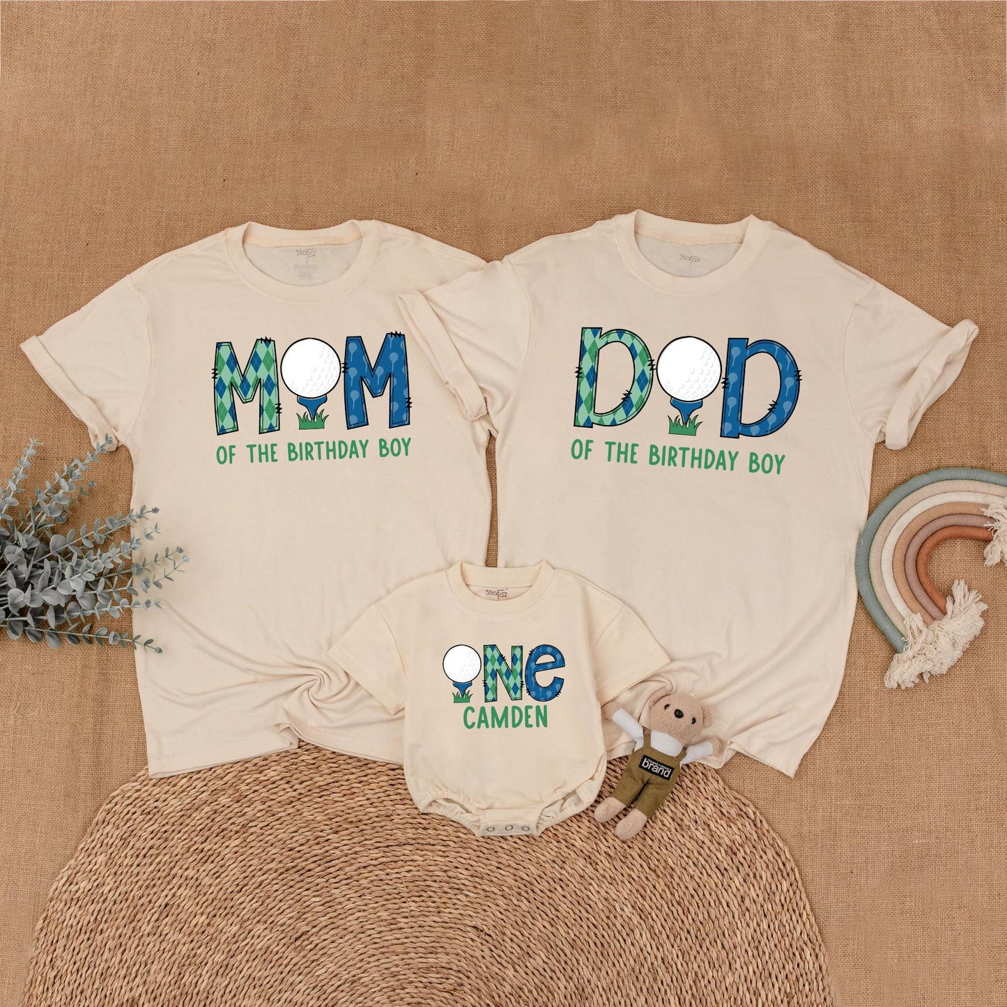 Golf Hole in One First Birthday Family Matching Shirt for Boys Mom and Me Outfits