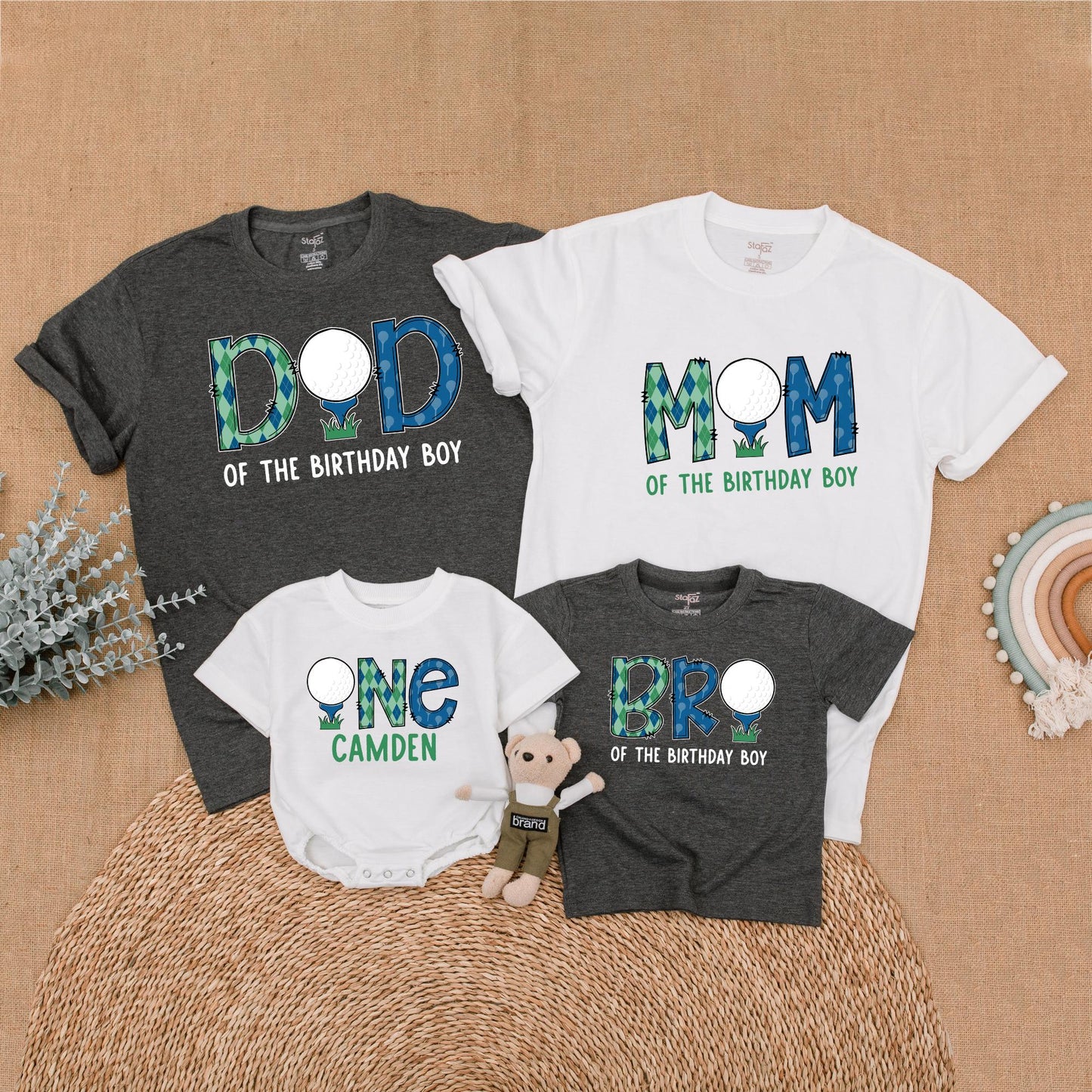 Golf Hole in One First Birthday Family Matching Shirt for Boys Mom and Me Outfits