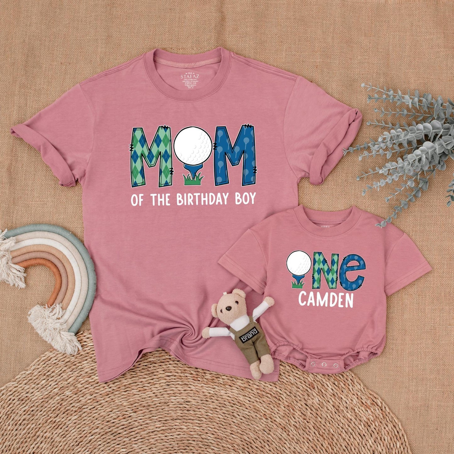Golf Hole in One First Birthday Family Matching Shirt for Boys Mom and Me Outfits