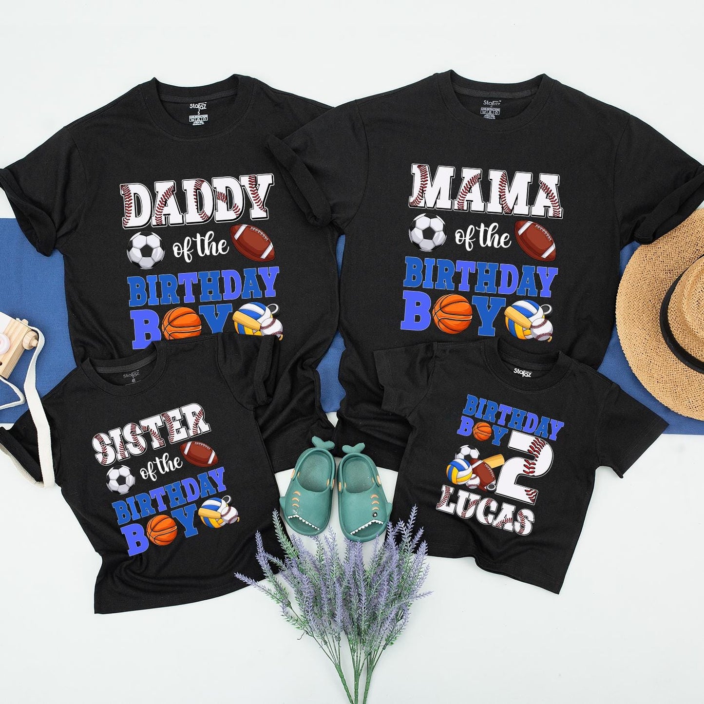 Sports Balls Birthday Family Matching Shirts Custom Team Party Outfits Mommy Dad Kid Guest Apparel