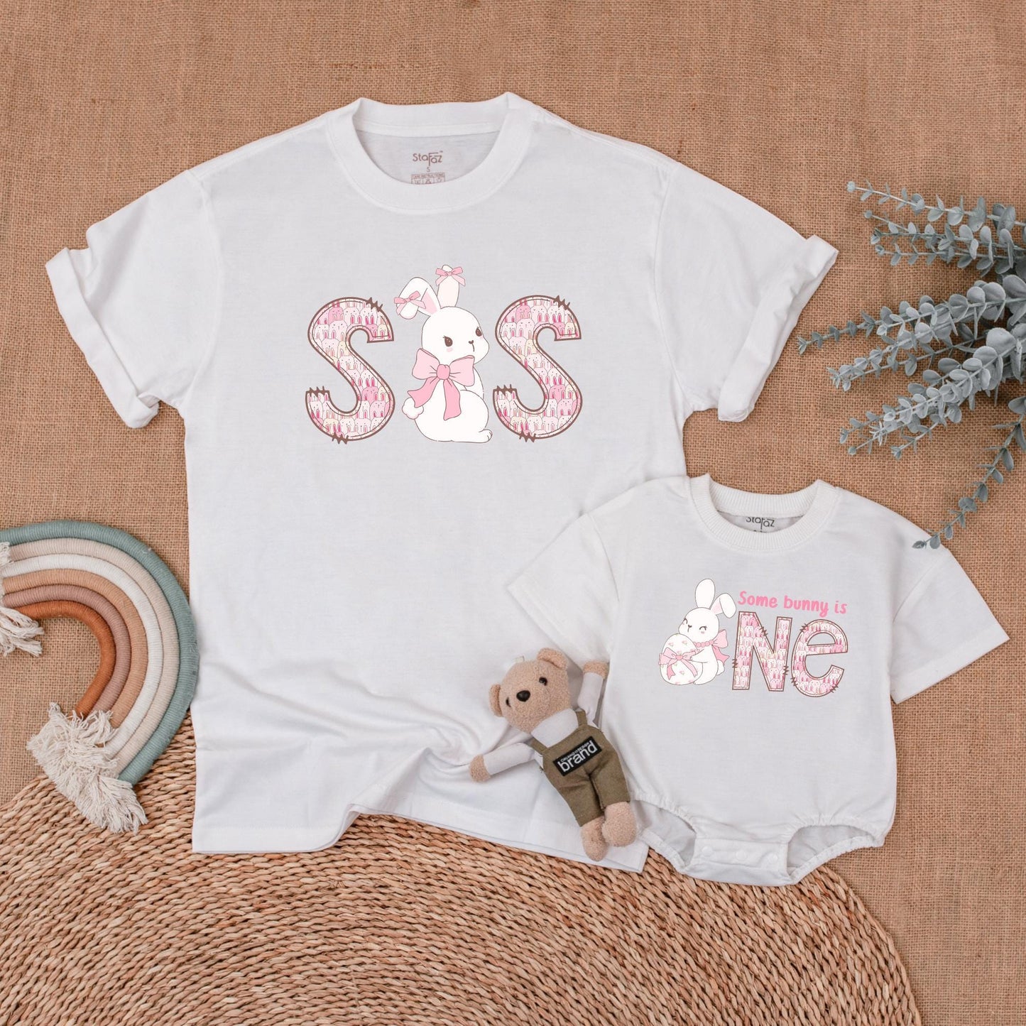 Some Bunny is One Matching Family Birthday Shirts, 1st Birthday Girl Outfits, Bunny Party, Mom & Baby, Custom