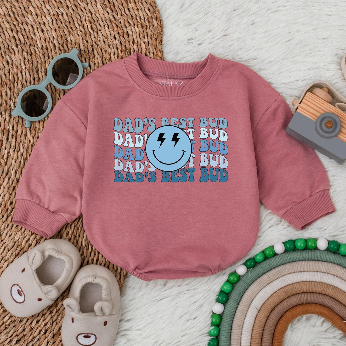 Dad's Best Bud Golfing Bubble Romper for Newborn Baby Boy or Girl - Adorable Father Son Golf Outing Bodysuit - Perfect Baby Shower & Father's Day Gift