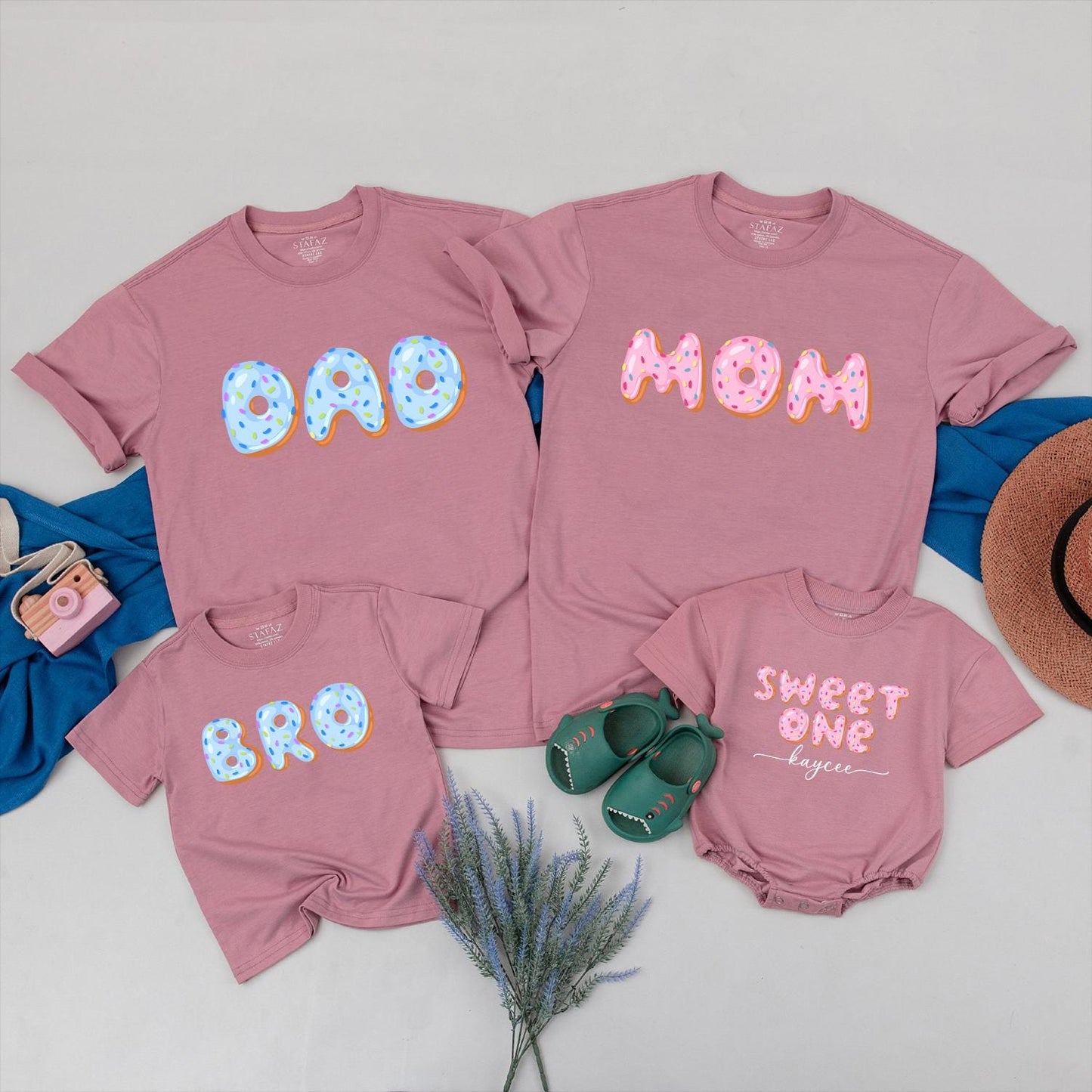 Donut Birthday Shirts Sweet One Family Matching Outfits First Birthday Celebration Kids Donut Party Clothing