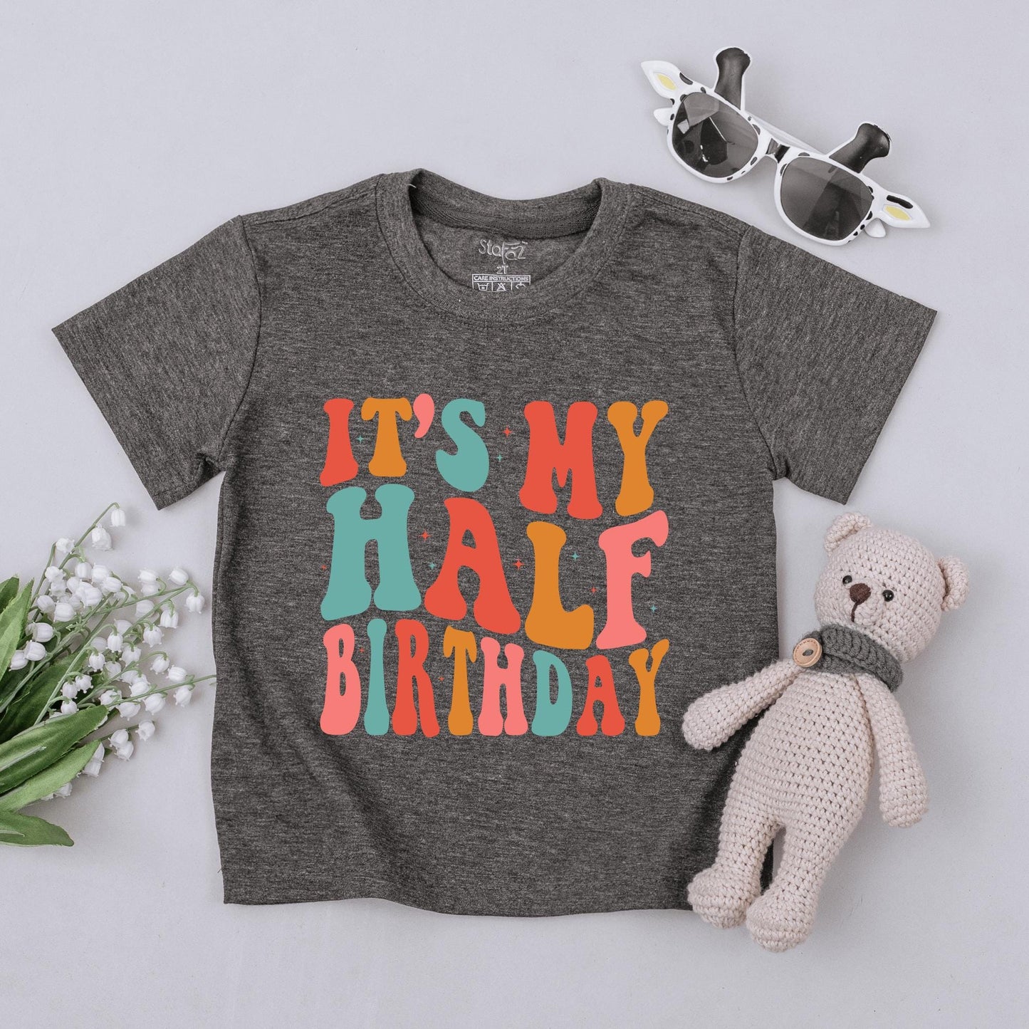 My Half Birthday T-Shirt: 6 Months Baby Boy Outfit, Half Way To One Celebration Clothes, Cute Toddler Tee, Comfy Cotton Gift, New Baby Clothes (139 chars)