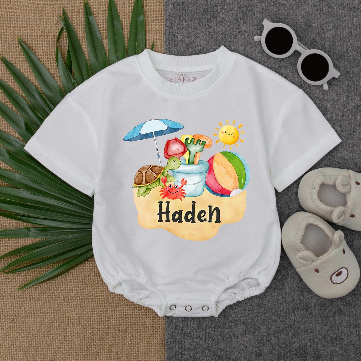 My First Beach Vacation Baby Romper Short Sleeve Summer Clothes 1st Vacation Baby Beach Bodysuit Vacation Outfit