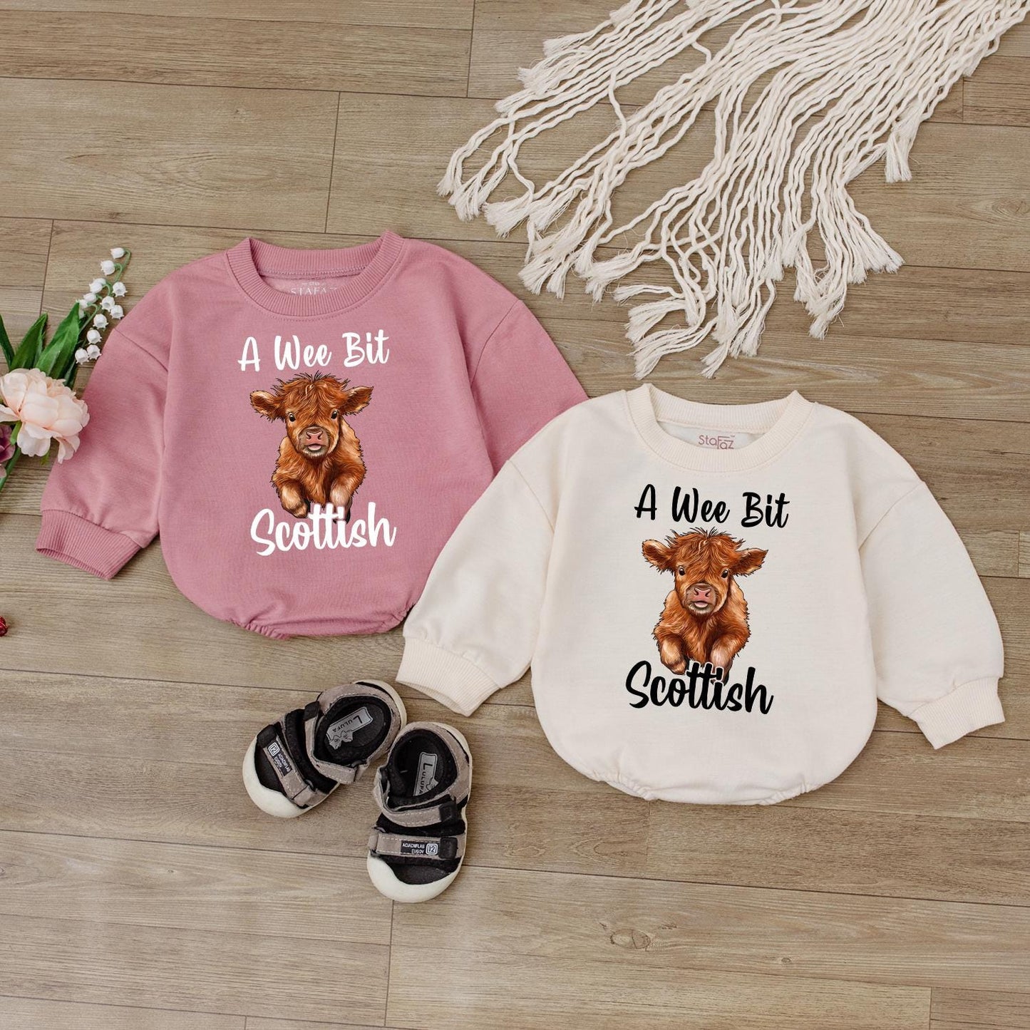 Scottish Cow First Birthday Romper for Baby Boy or Girl Cute Highland Cow 1st Birthday Outfit Toddler Celebration Clothes