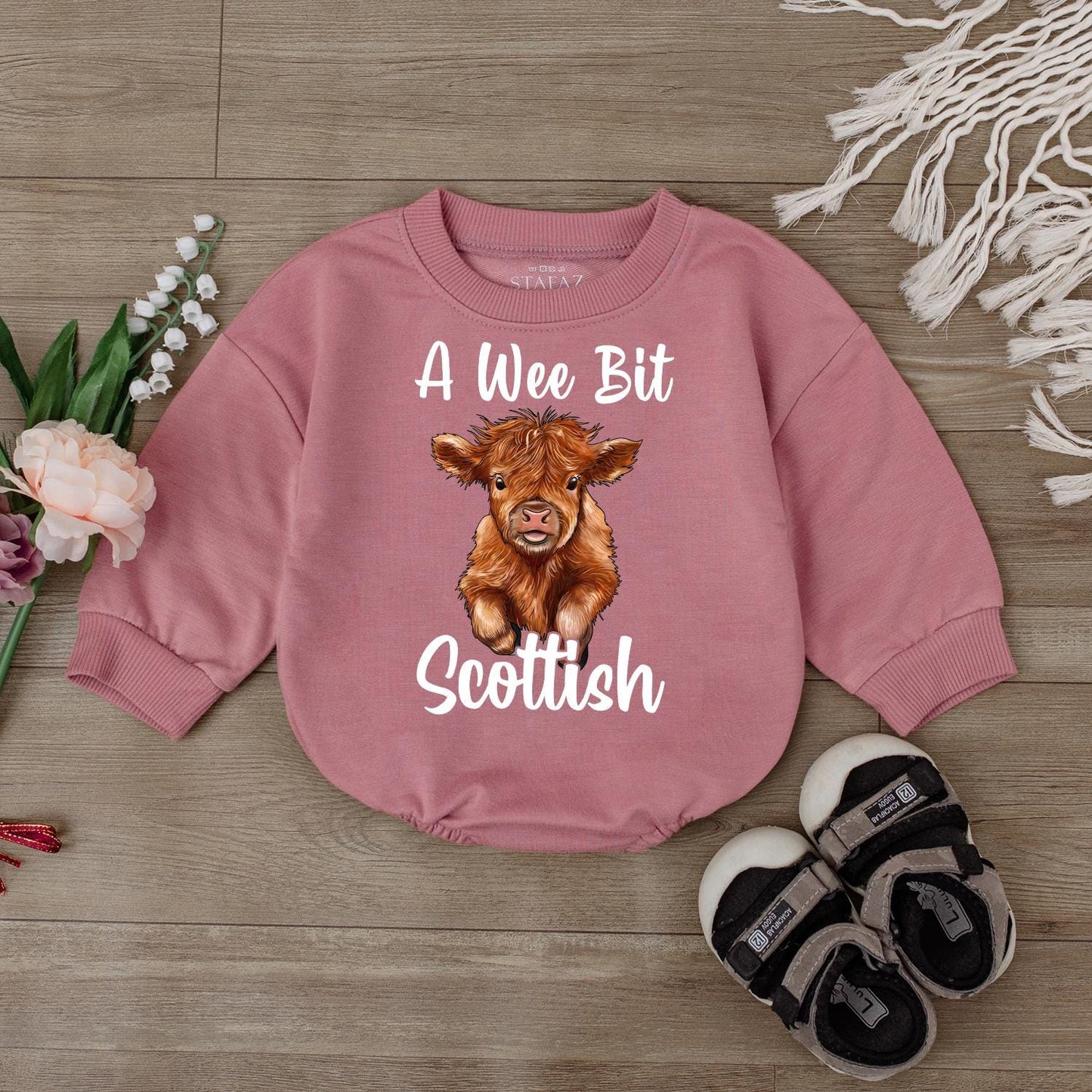Scottish Cow First Birthday Romper for Baby Boy or Girl Cute Highland Cow 1st Birthday Outfit Toddler Celebration Clothes