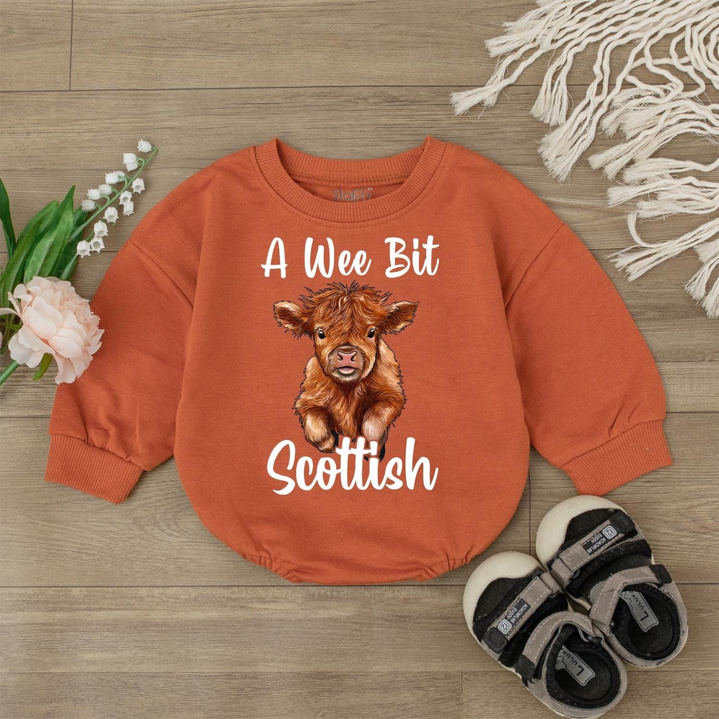 Scottish Cow First Birthday Romper for Baby Boy or Girl Cute Highland Cow 1st Birthday Outfit Toddler Celebration Clothes