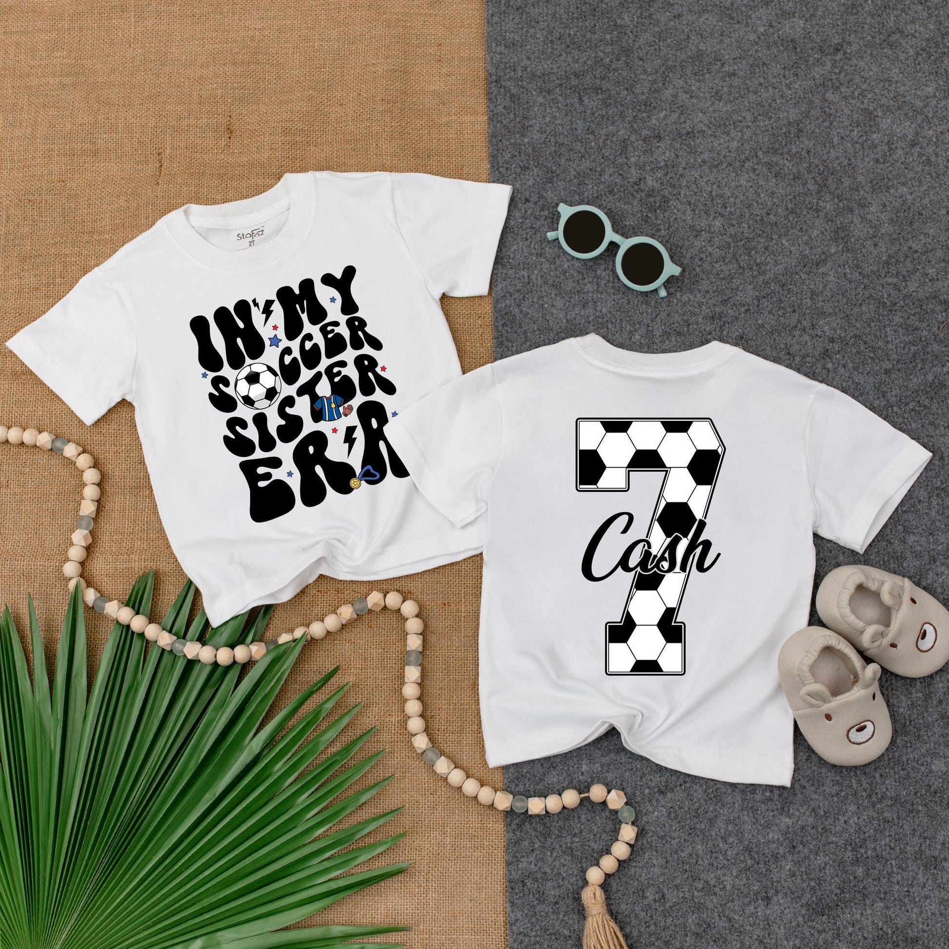 Custom 'In My Soccer Sister Era' Toddler T-Shirt for Game Day Baby Girl Outfit Comfortable Kid Clothes Unique Soccer Lover Gift