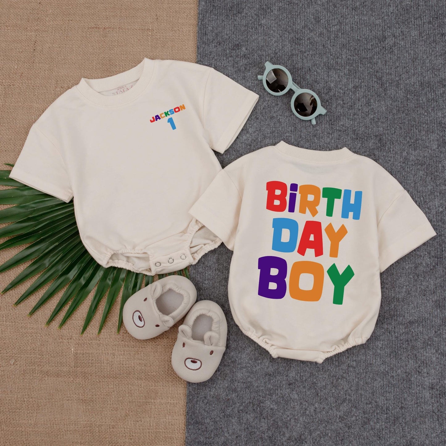 1st Birthday Boy Romper Honey Bee Outfit Short Sleeve Baby Bubble Romper Gift for Boys First Bee Day Summer Clothes