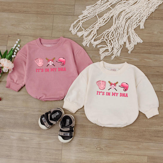 Football It's In My DNA Baby Girl Romper Bodysuit Birthday Outfit Sports Themed Shower Gift Newborn Infant Toddler Apparel