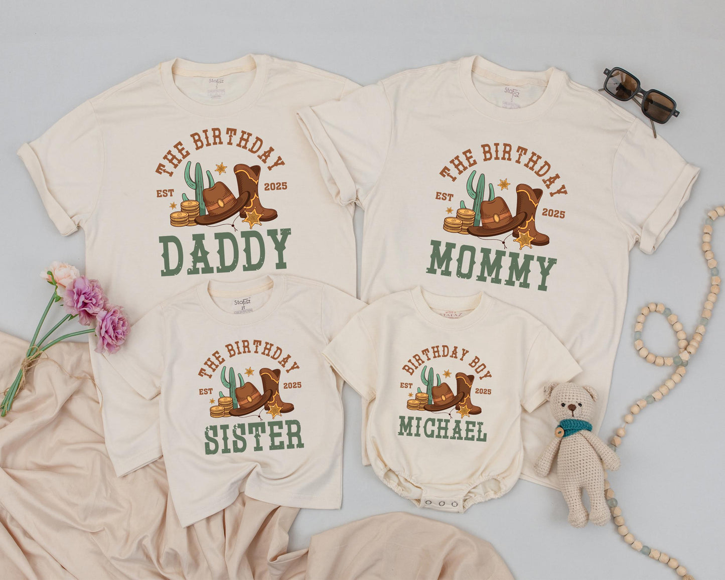 My First Rodeo Birthday Matching Family Shirts, Wild West 1st Birthday Outfit, Cowboy Cowgirl Western Farm Theme Party, Matching Group Outfits 136