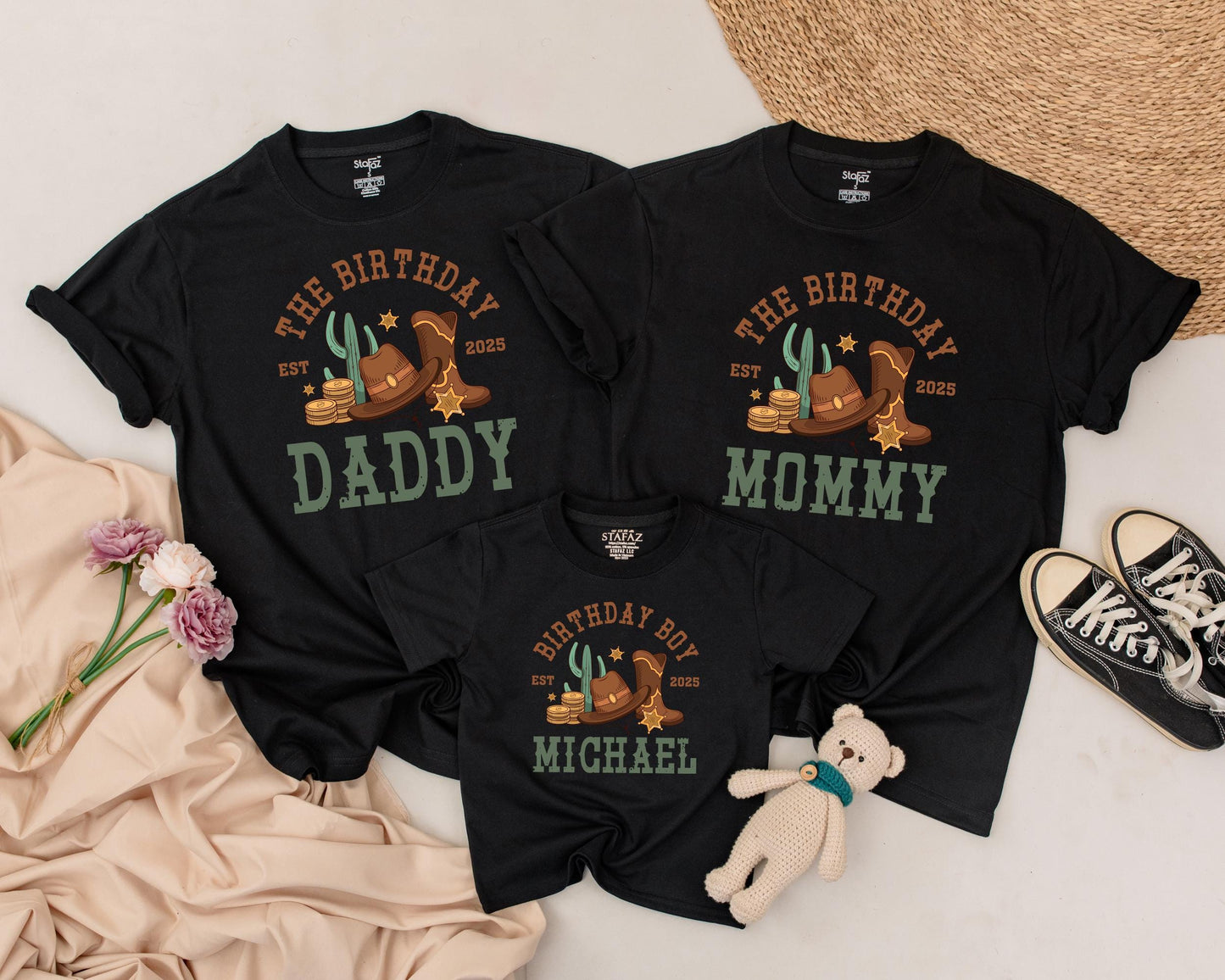 My First Rodeo Birthday Matching Family Shirts, Wild West 1st Birthday Outfit, Cowboy Cowgirl Western Farm Theme Party, Matching Group Outfits 136