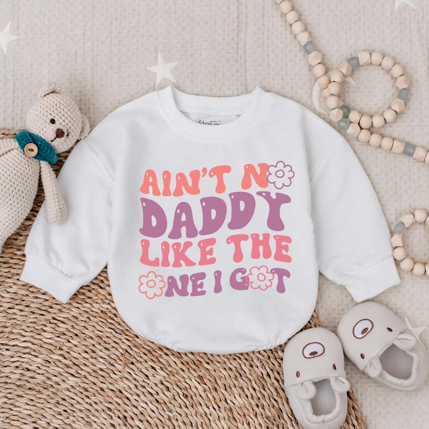 Ain't No Daddy Like Mine Bubble Romper Sweet Floral Baby Shirt Newborn Coming Home Outfit Perfect New Dad Gift