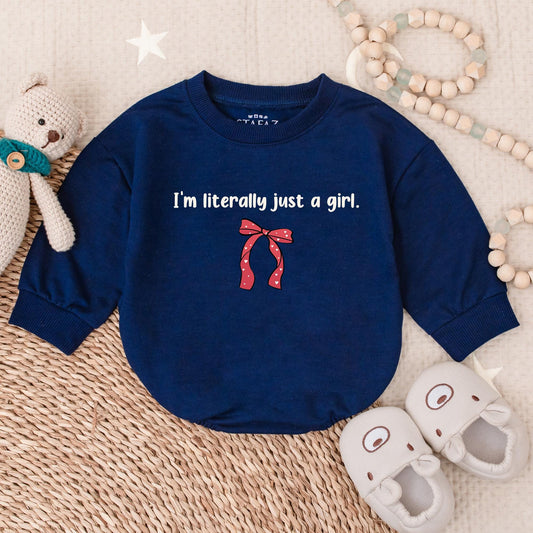 I'm Just A Girl Baby Bubble Romper Perfect Gender Reveal Baby Shower and Coming Home Outfit