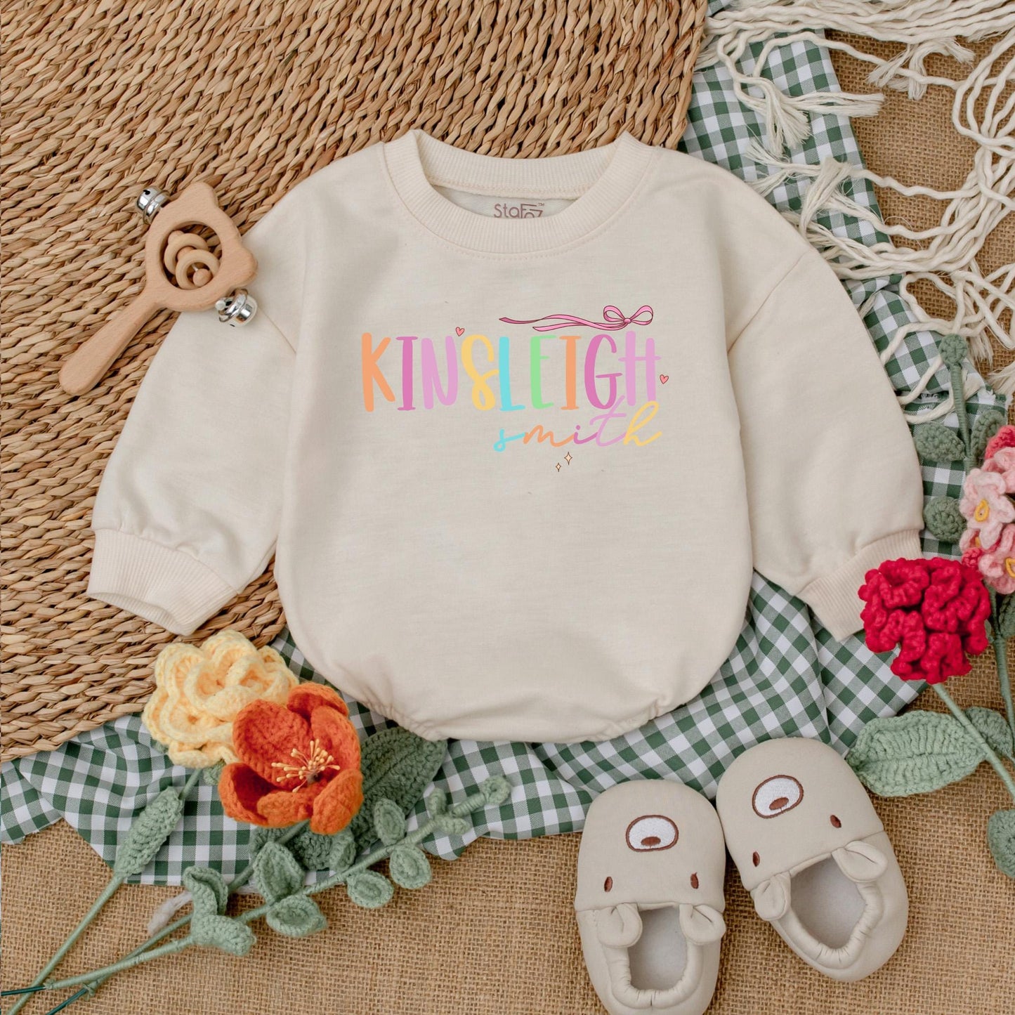 Custom Name Baby Girl Bubble Romper Personalized Baby Shower Gift Coming Home Outfit Newborn Birthday Adorable Soft Comfortable Clothing