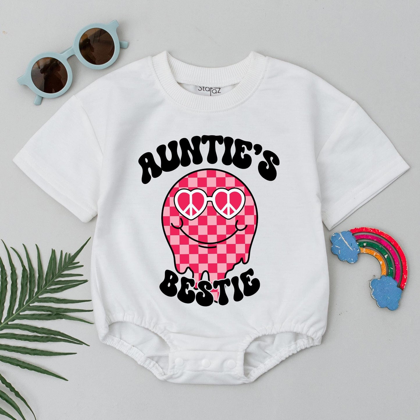 Personalized Checkered Aunt Niece & Nephew Matching Tees Auntie's Bestie Shirt Baby Gift Outfit