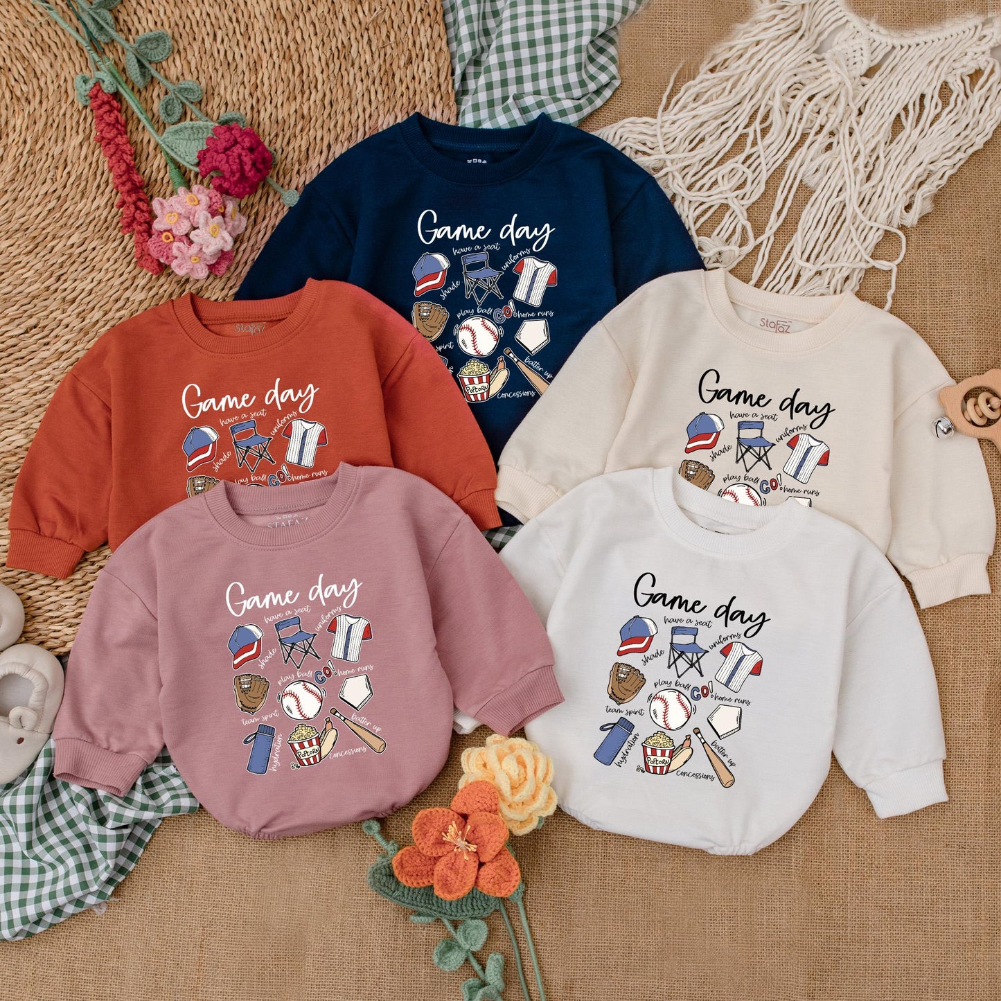 Retro Baseball Baby Romper for Gameday Season Newborn Bubble Bodysuit Baseball Baby Shower Gift