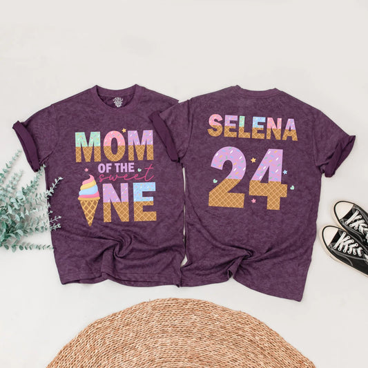 Matching Ice Cream Birthday Shirts for the Sweet One! Family Party Outfits, Mom & Dad Ice Cream Cone Design, Birthday Girl Celebration