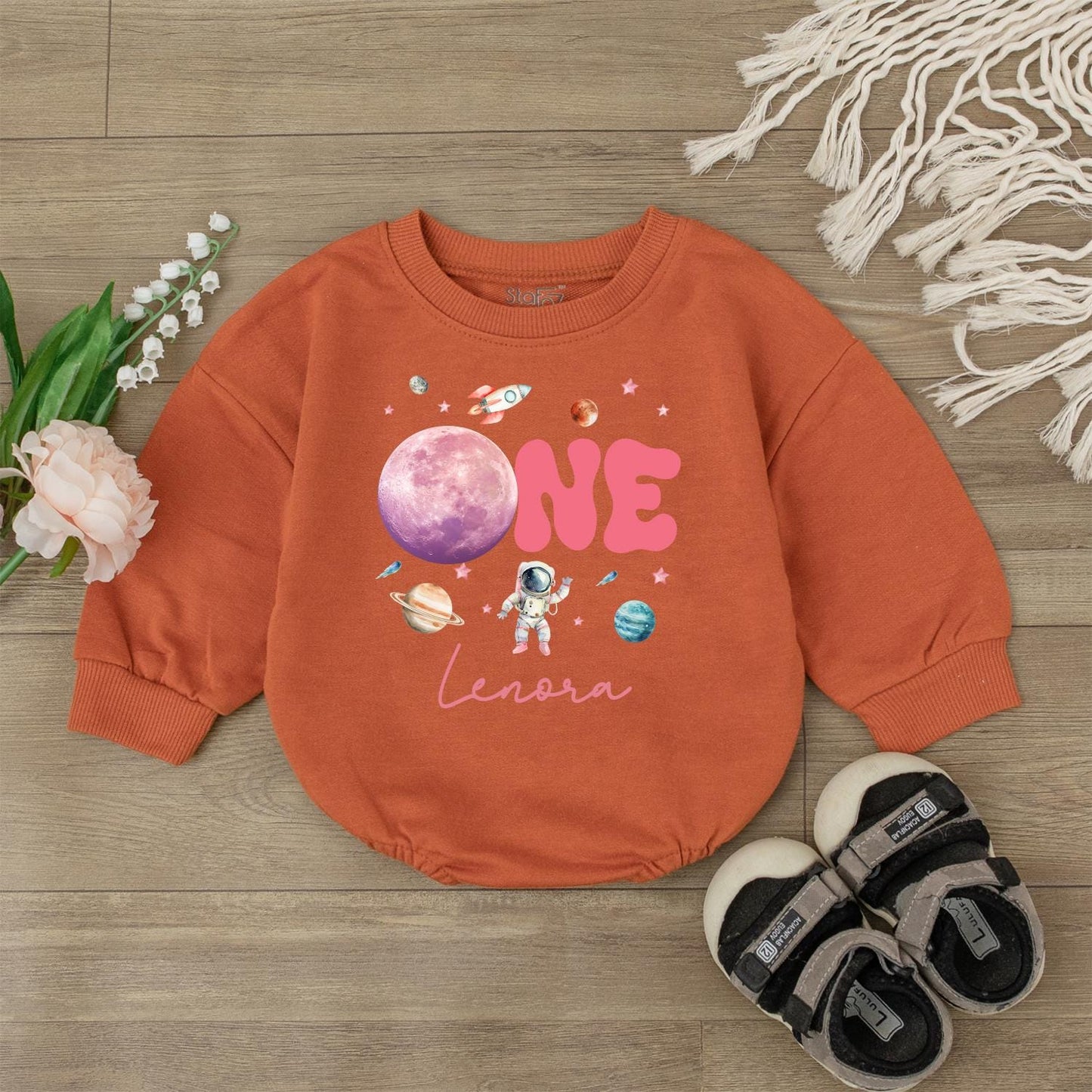 Custom Houston We Have A One Year Old Galaxy Bodysuit First Birthday Outfit Cute Baby Clothes Toddler Shirt