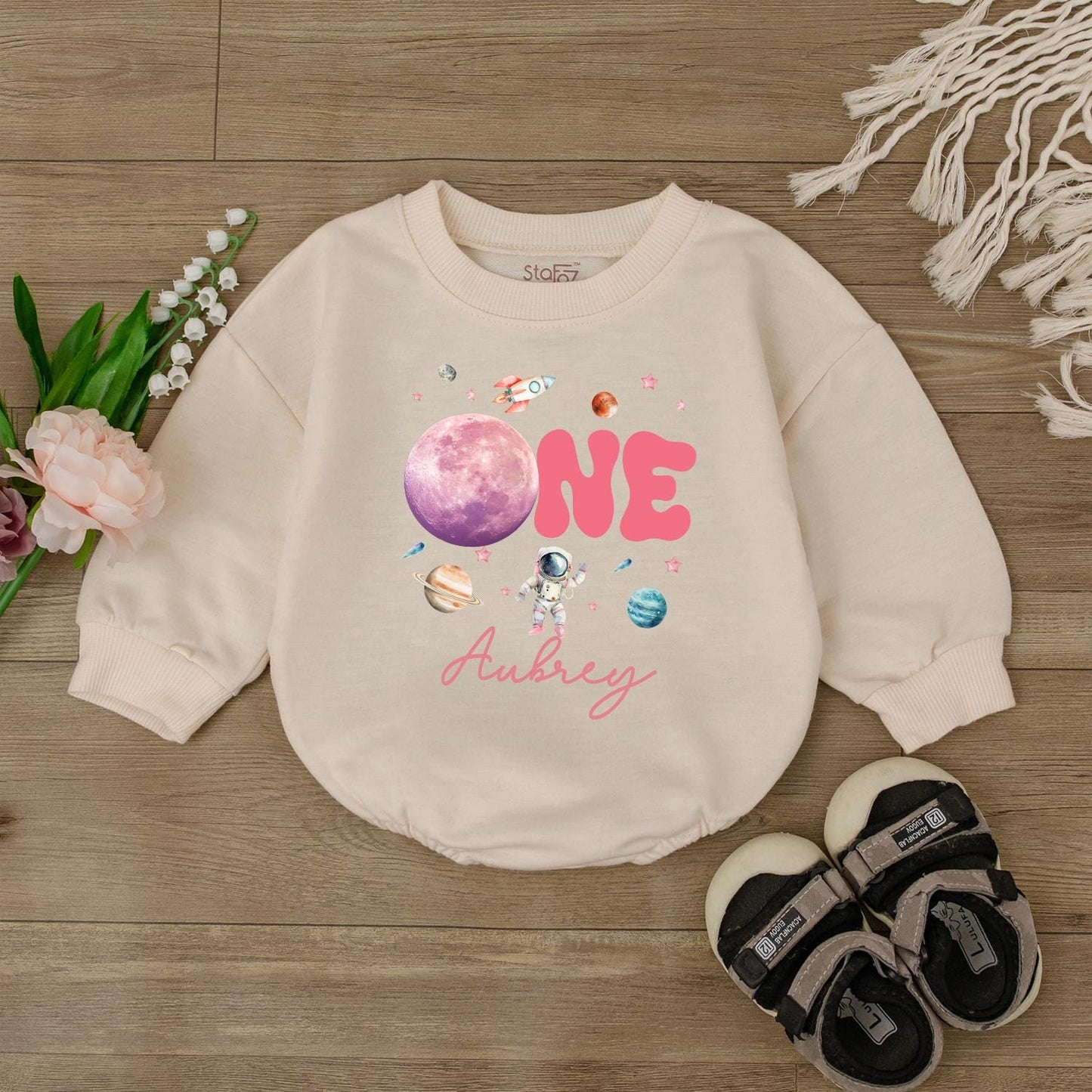 Custom Houston We Have A One Year Old Galaxy Bodysuit First Birthday Outfit Cute Baby Clothes Toddler Shirt